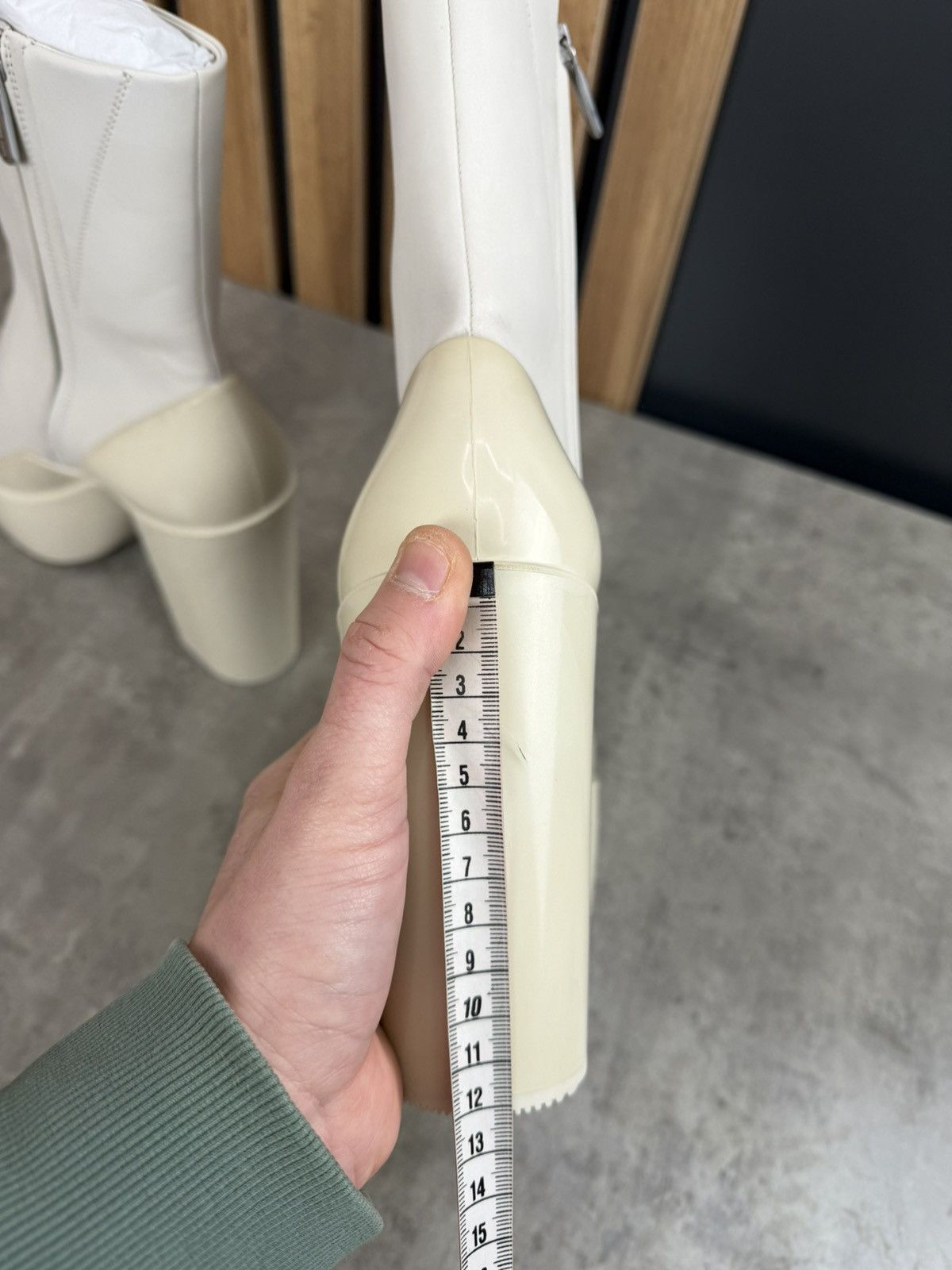 Peter Do at.kollektive x Peter Do Leather Platform Ankle Boots White Size US 10 / IT 40 - 20 Thumbnail