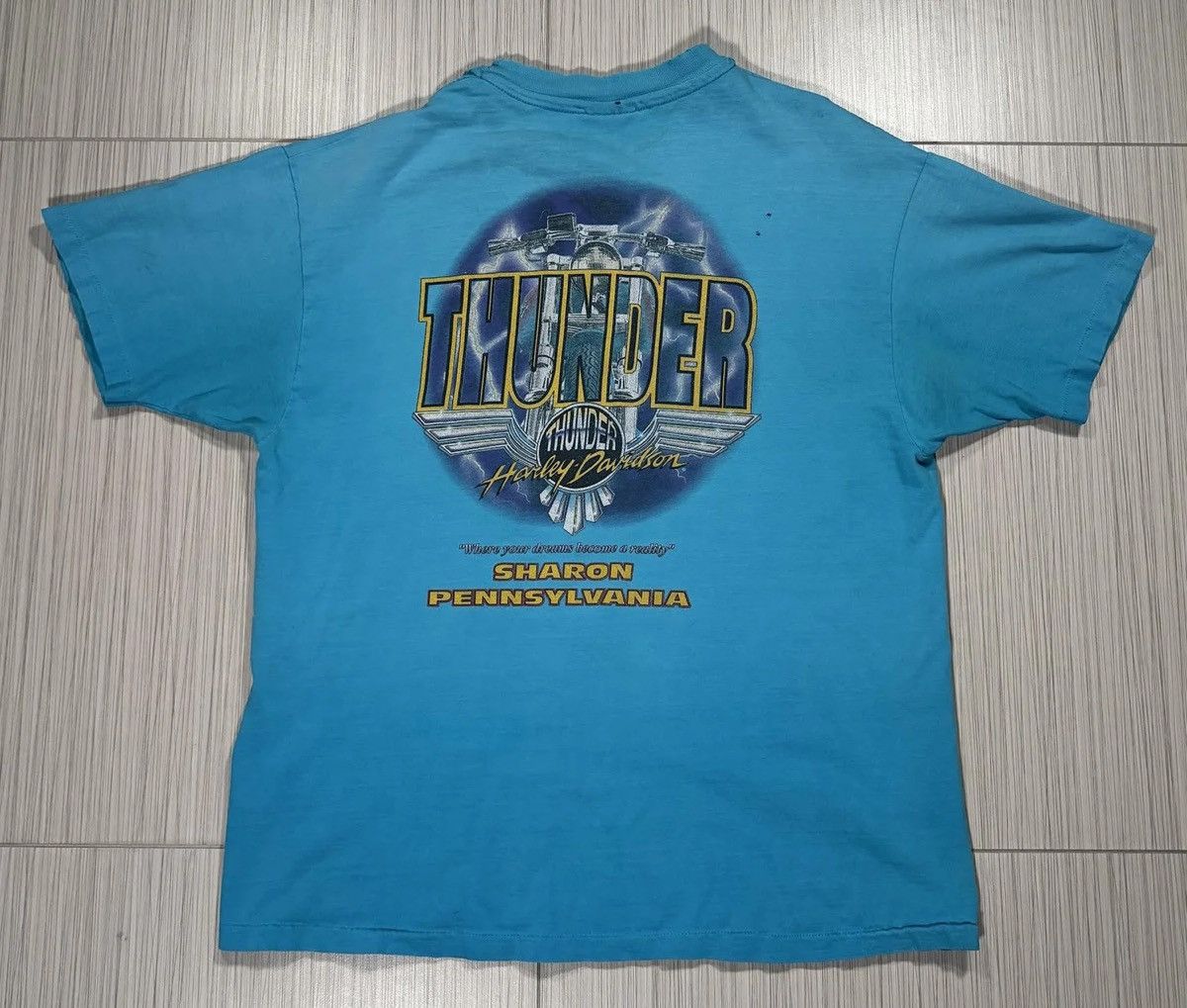 Harley Davidson Vintage Harley Davidson Riders Choice Teal T Shirt (Size XL) Size US XL / EU 56 / 4 - 3 Thumbnail