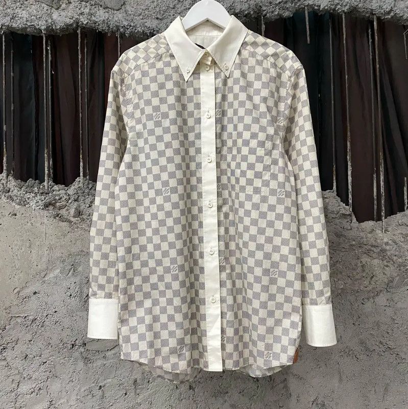Louis Vuitton Louis Vuitton Long Sleeve Checkered Cotton Shirt 0089 Size ONE SIZE - 1 Thumbnail