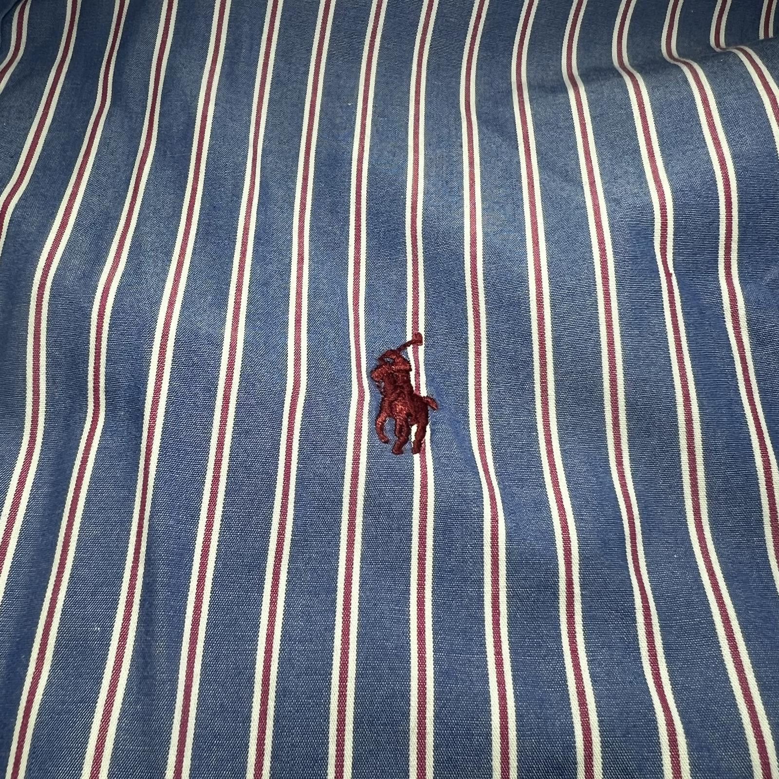 Polo Ralph Lauren Ralph Lauren Vintage Men Blue/Red/White Stripes Long Sleeves Size US XL / EU 56 / 4 - 3 Thumbnail
