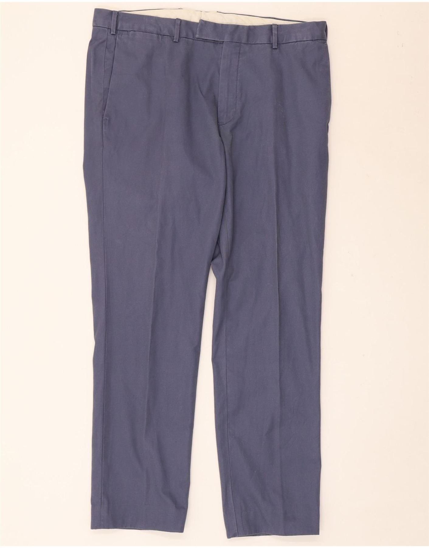 Polo Ralph Lauren Mens Slim Fit Suit Trousers W36 L32 Blue Cotton Size 36R - 1 Thumbnail