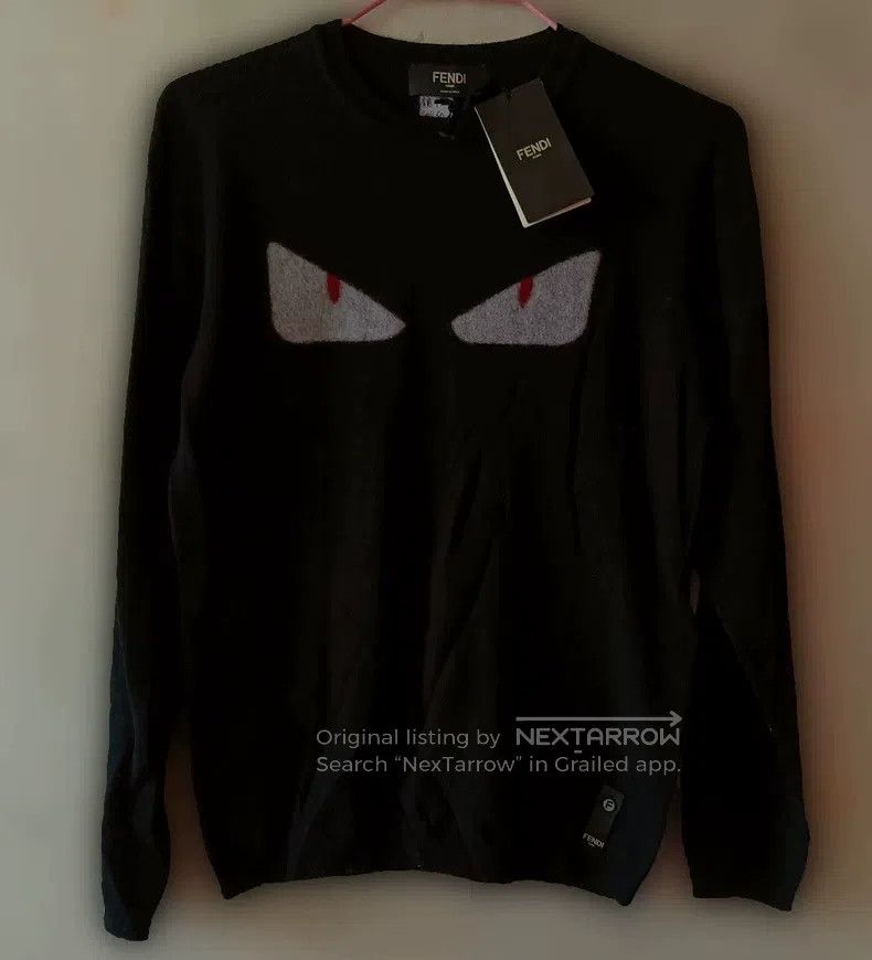 Fendi Fendi Little monster black wool knit sweater Size US S / EU 44-46 / 1 - 1 Thumbnail