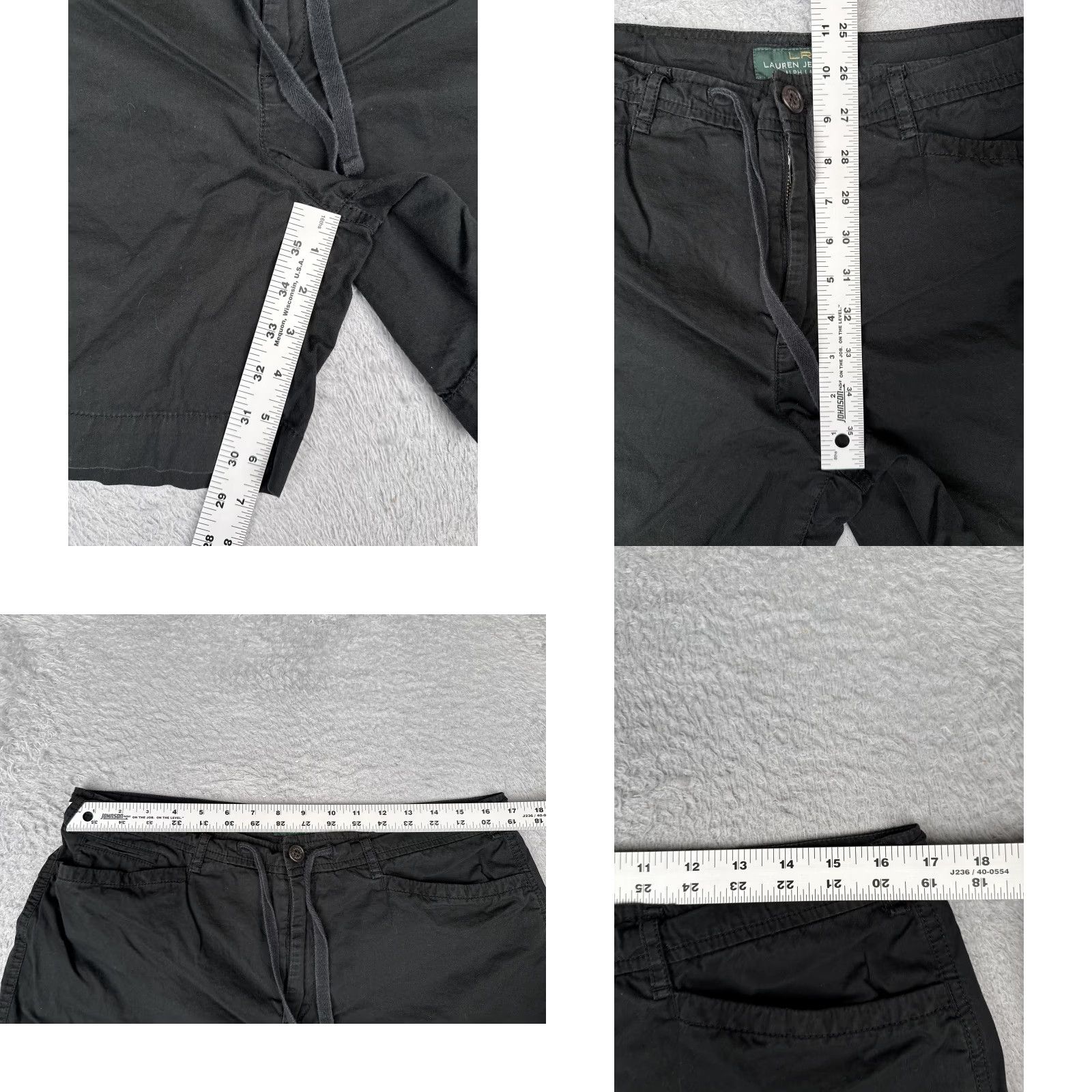 Ralph Lauren Lauren Ralph Lauren Shorts Womens 12 Black 100% Cotton Drawstring Chino Size 34" / US 12 / IT 48 - 8 Thumbnail