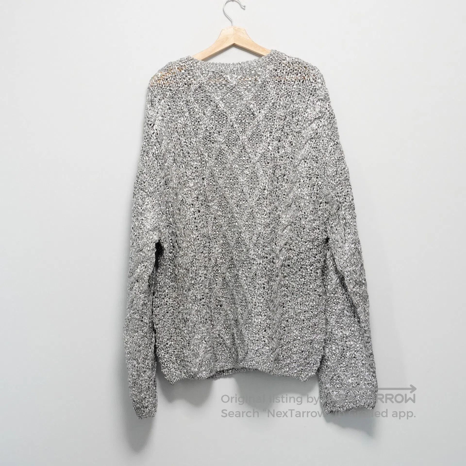 Yohji Yamamoto Yohji Yamamoto 80s Shimmer Diamond Knit Sweater. Size US M / EU 48-50 / 2 - 2 Thumbnail