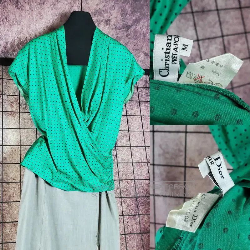 Dior Dior Summer Green Polka Dot Short Sleeve T. Size M / US 6-8 / IT 42-44 - 1 Thumbnail