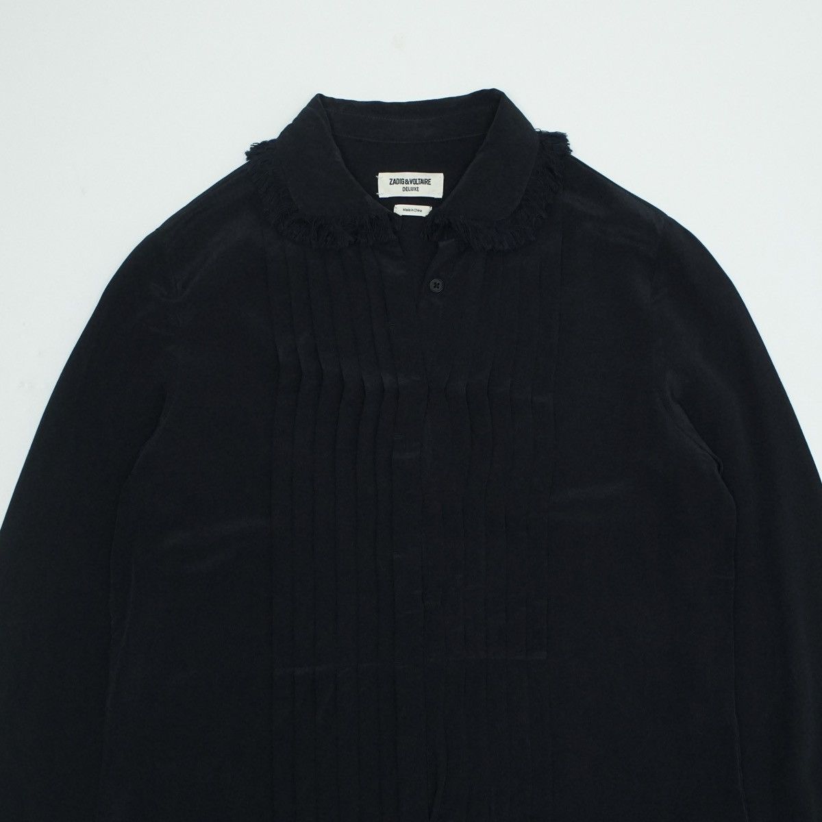 Zadig & Voltaire *NoTariff Zadig & Voltaire Tenri Deluxe Navy Silk Top Size XS / US 0-2 / IT 36-38 - 2 Thumbnail