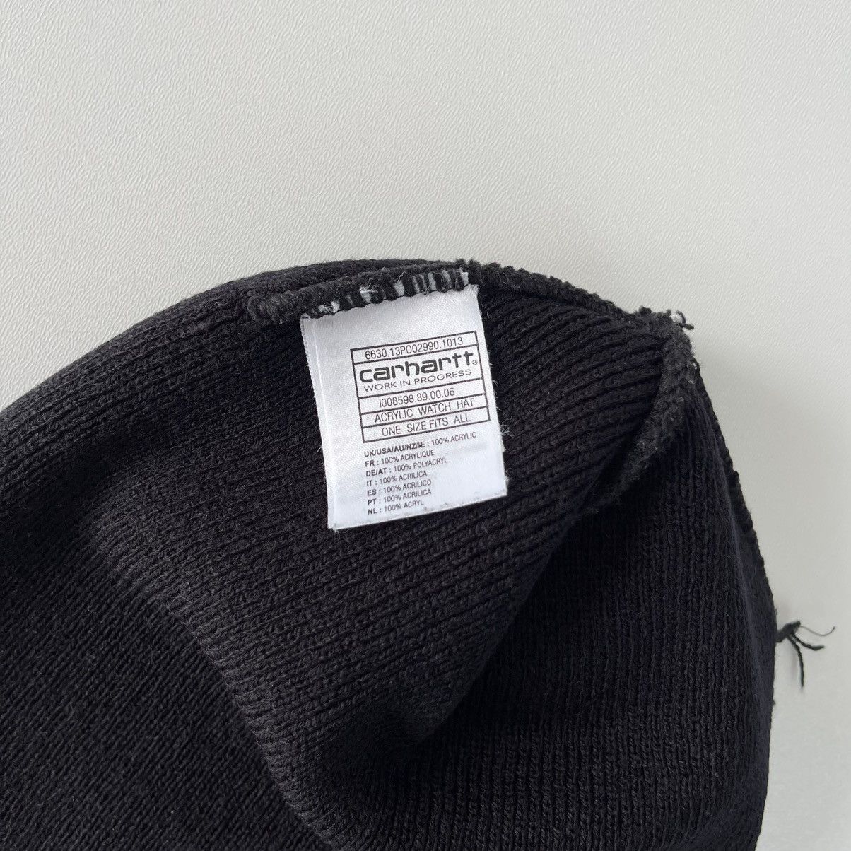 Carhartt Wip Carhartt WIP Acrylic Watch Logo Beanie Hat Black Y2K Size ONE SIZE - 9 Thumbnail