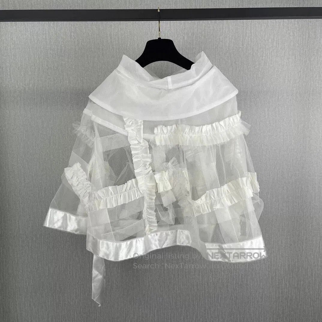 COMME des GARCONS White Lace Cape Coat.