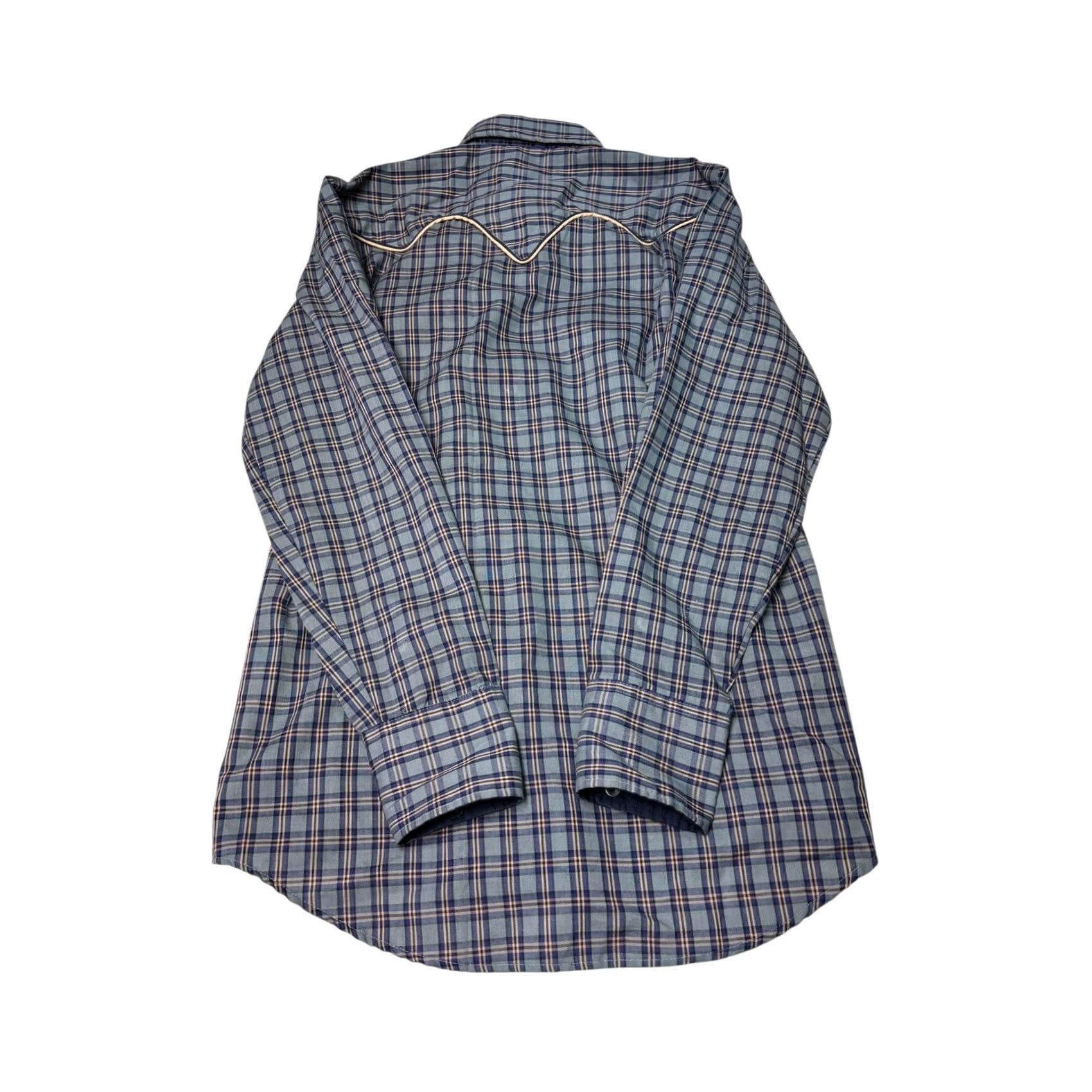 Vintage Kenny Rogers Western Collection by Karman Plaid Snap Front Mens 15.5 34 Made USA Shirt Long Sleeve Blue Plaid Cowboy Shirt Mens Size US M / EU 48-50 / 2 - 7 Thumbnail