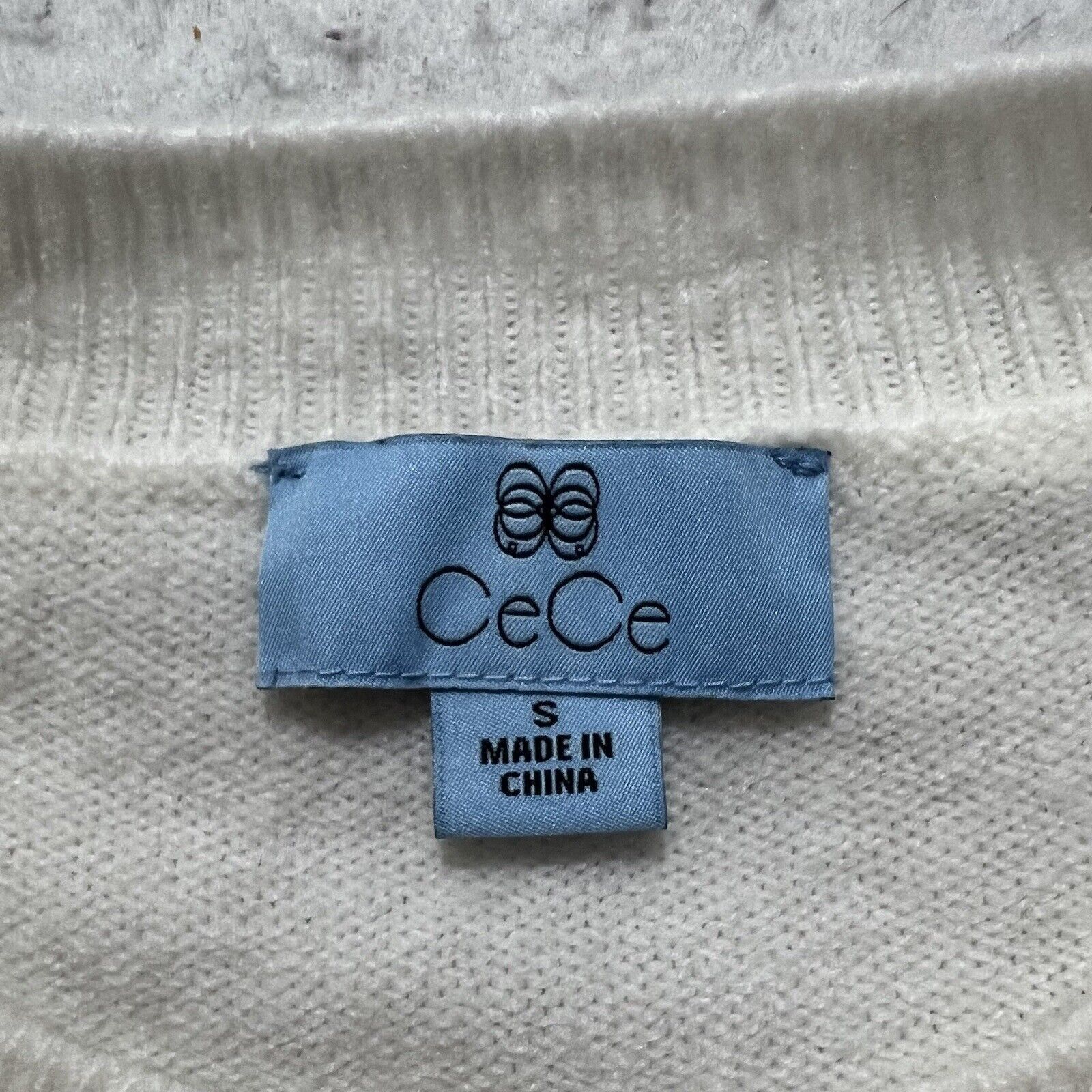 Nordstrom CeCe Small Crewneck Pullover Lightweight Knit White Sweater Size S / US 4 / IT 40 - 3 Thumbnail