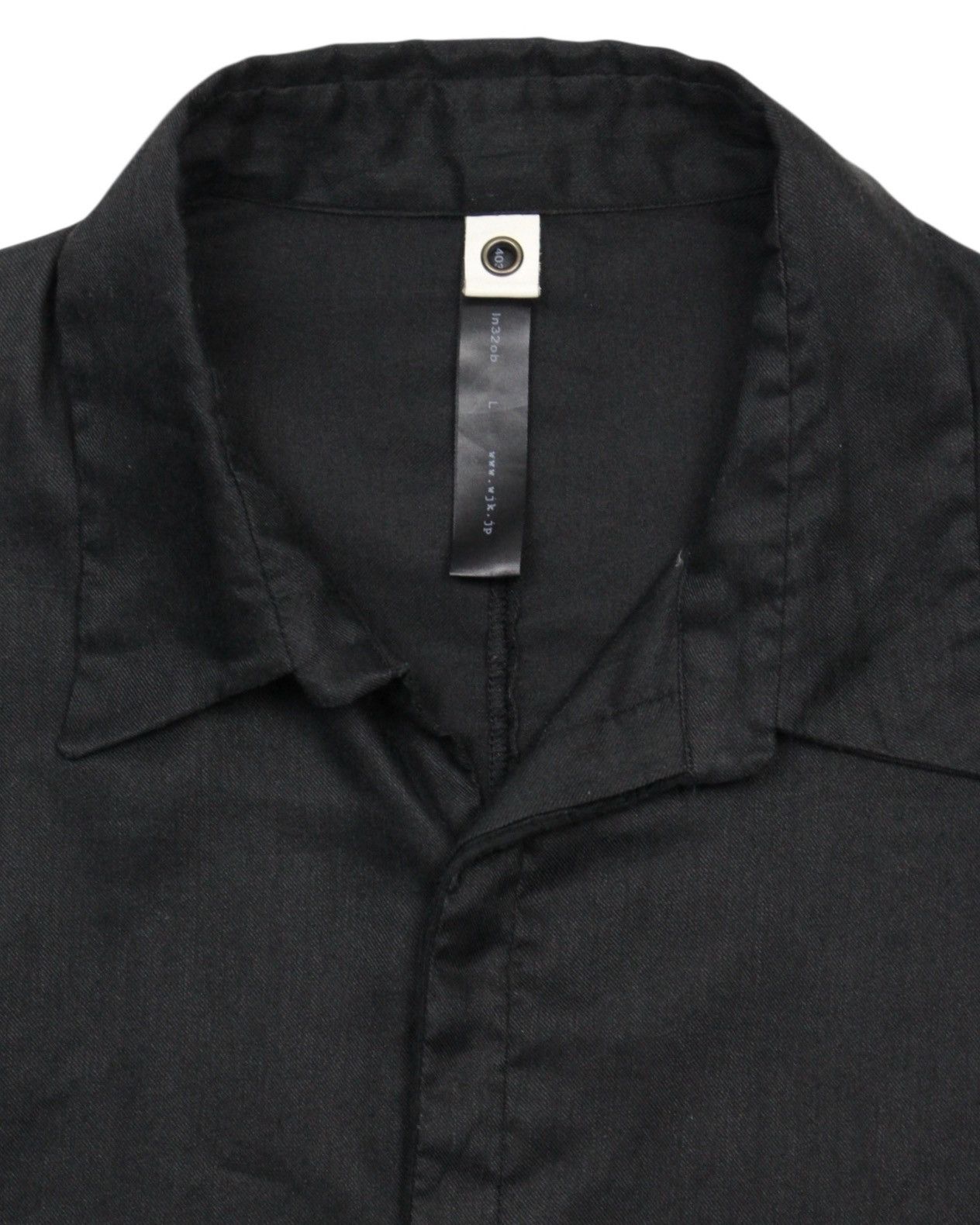 junhashimoto 2000S WJK CLASSIC BLACK HIDDEN PLACKET LINEN MINIMAL SHIRT Size US L / EU 52-54 / 3 - 3 Thumbnail