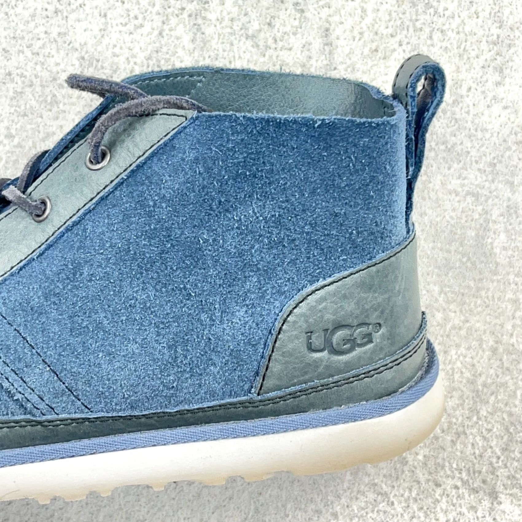 Ugg UGG Neumel Boots Salty Blue Suede Wool Ankle Boots Men Size 8 Knit Logo Casual Fall Winter Chukka Boots Mens Size US 8 / EU 41 - 3 Thumbnail