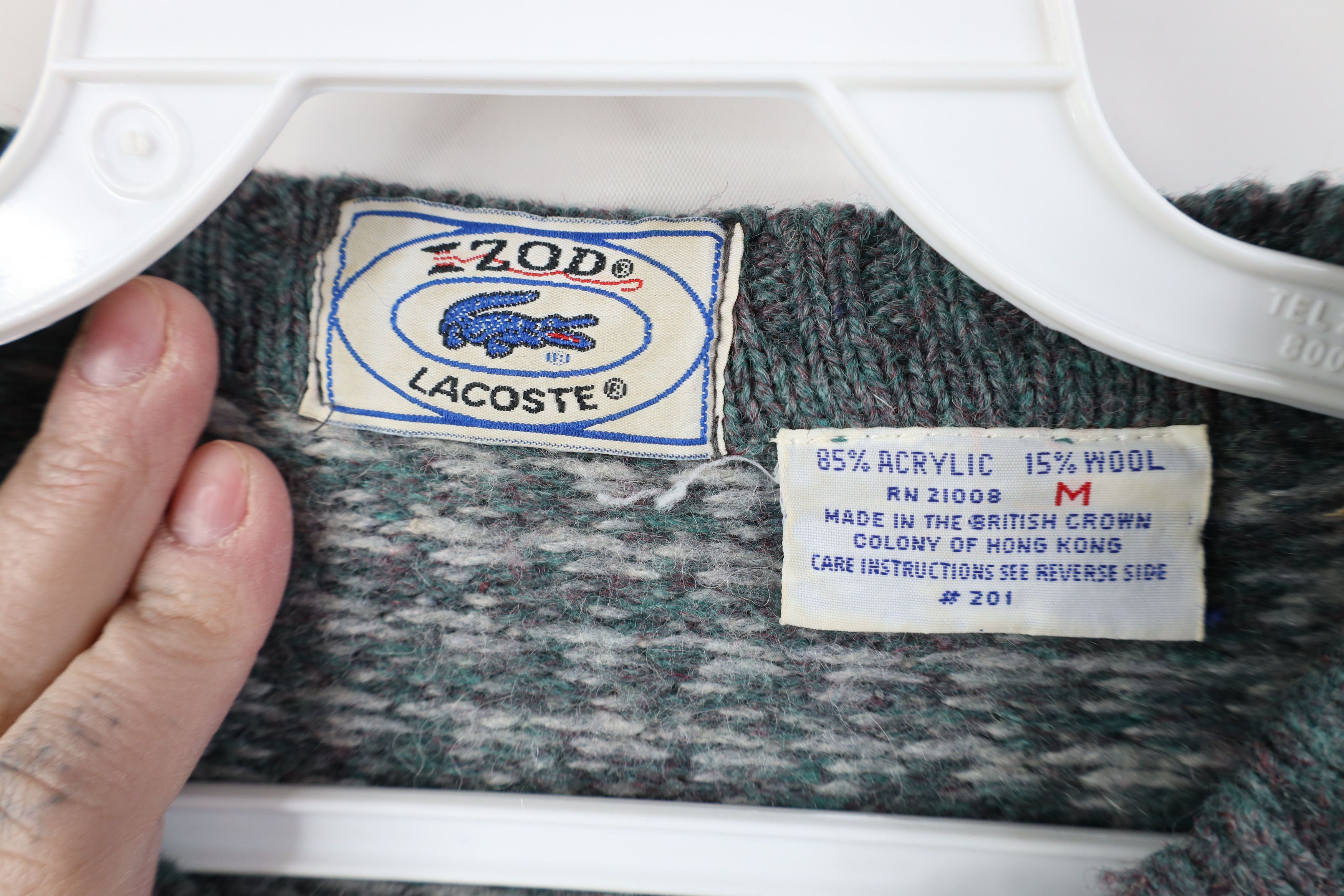Lacoste Vintage 70s 80s Izod Lacoste Houndstooth Knit Sweater Size US M / EU 48-50 / 2 - 8 Thumbnail