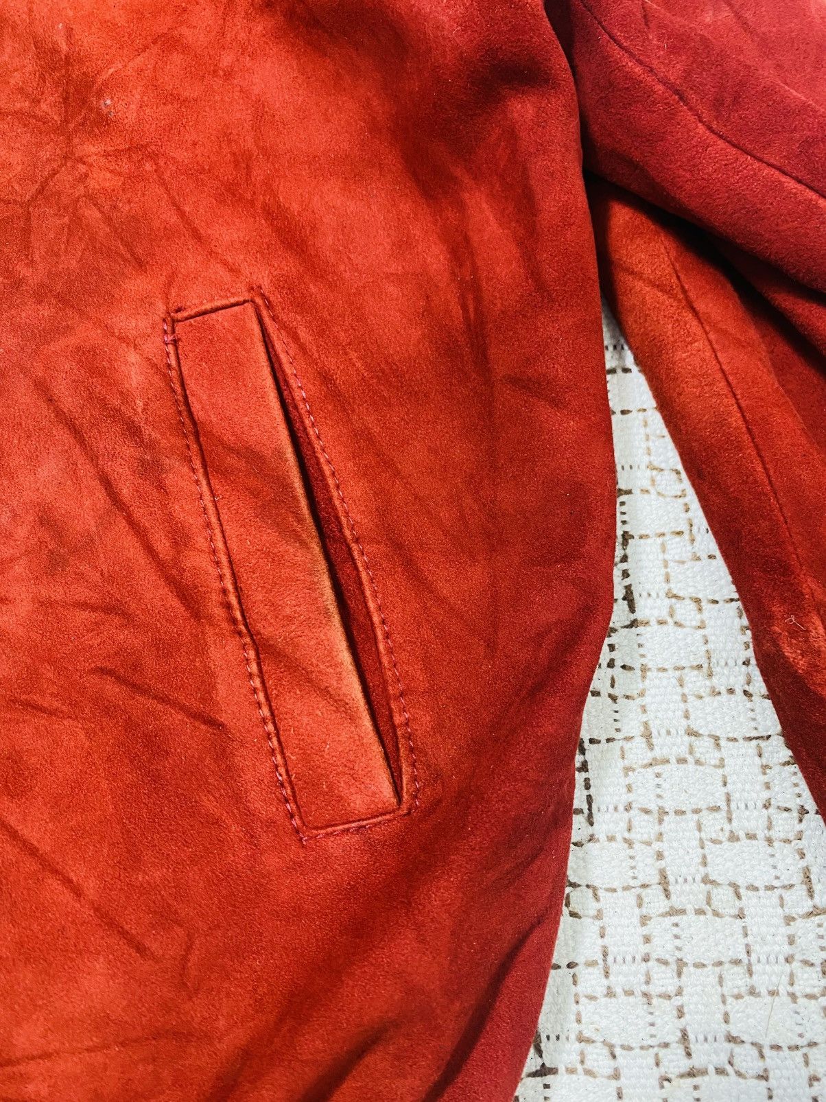 Japanese Brand Vintage 90s Distressed Suede Leather Zipper Jacket Size US M / EU 48-50 / 2 - 8 Thumbnail