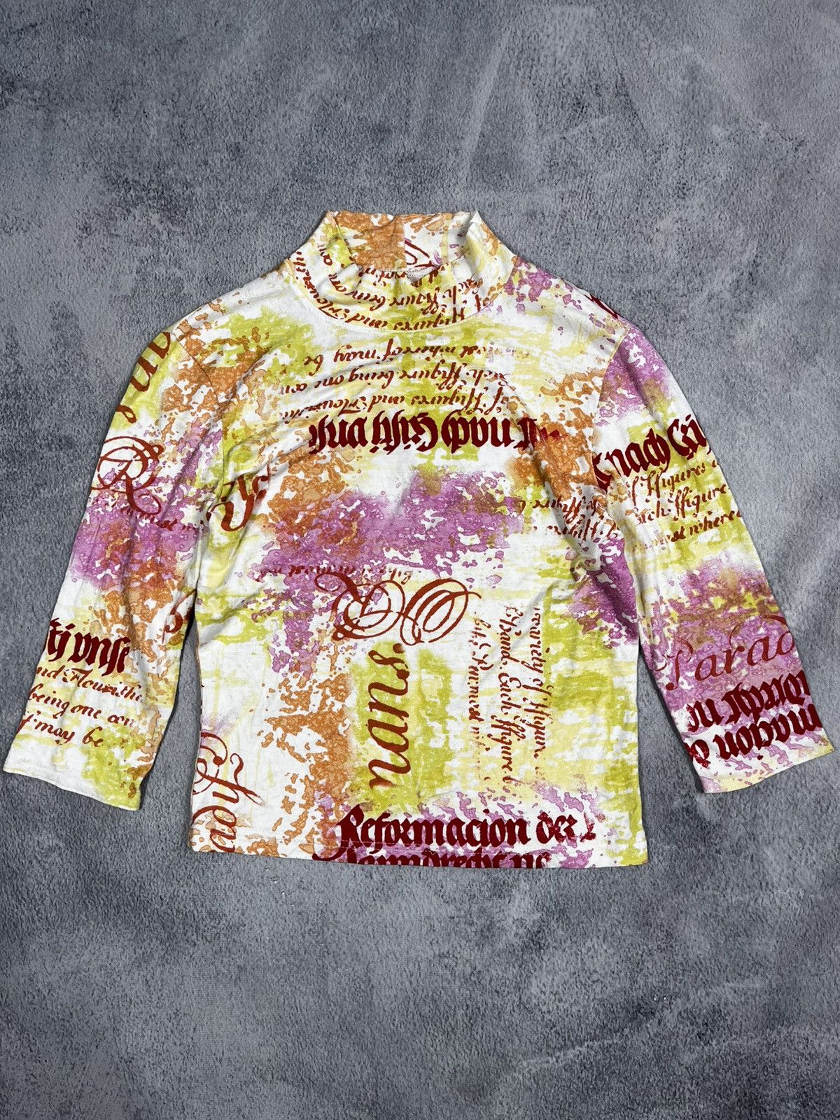 Japanese Brand × Vintage Vintage Y2K JPG style printed 00s 3/4 tee gazette Size S / US 4 / IT 40 - 1 Thumbnail