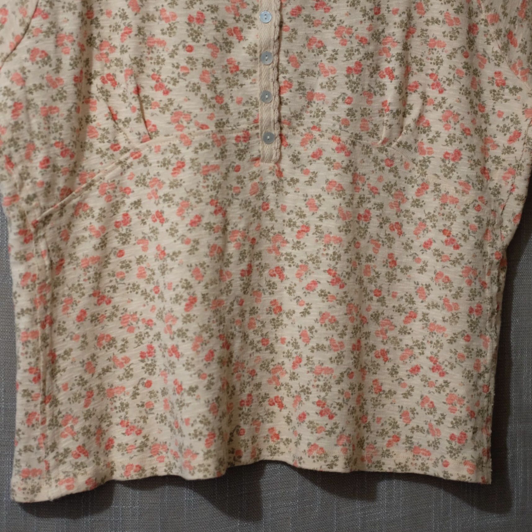 Lucky Brand Nwot! Lucky Brand Short Sleeve Henley Neck Top Floral Pink Womens XXL #A16-21 Size XXL / US 16-18 / IT 52-54 - 4 Thumbnail