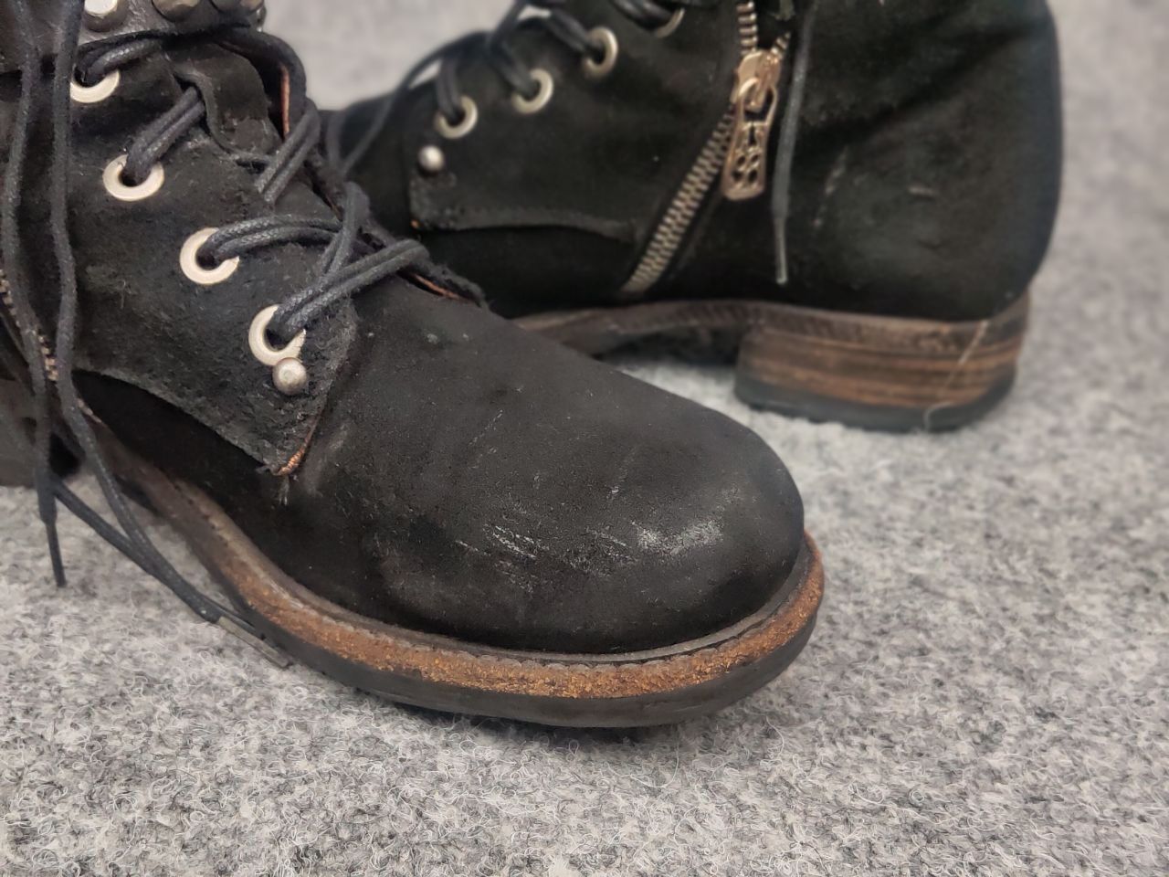 A.S.98 A.S.98 Vintage Black Suede Avant garde Mid Calf Combat Boots Size US 6 / IT 36 - 22 Thumbnail