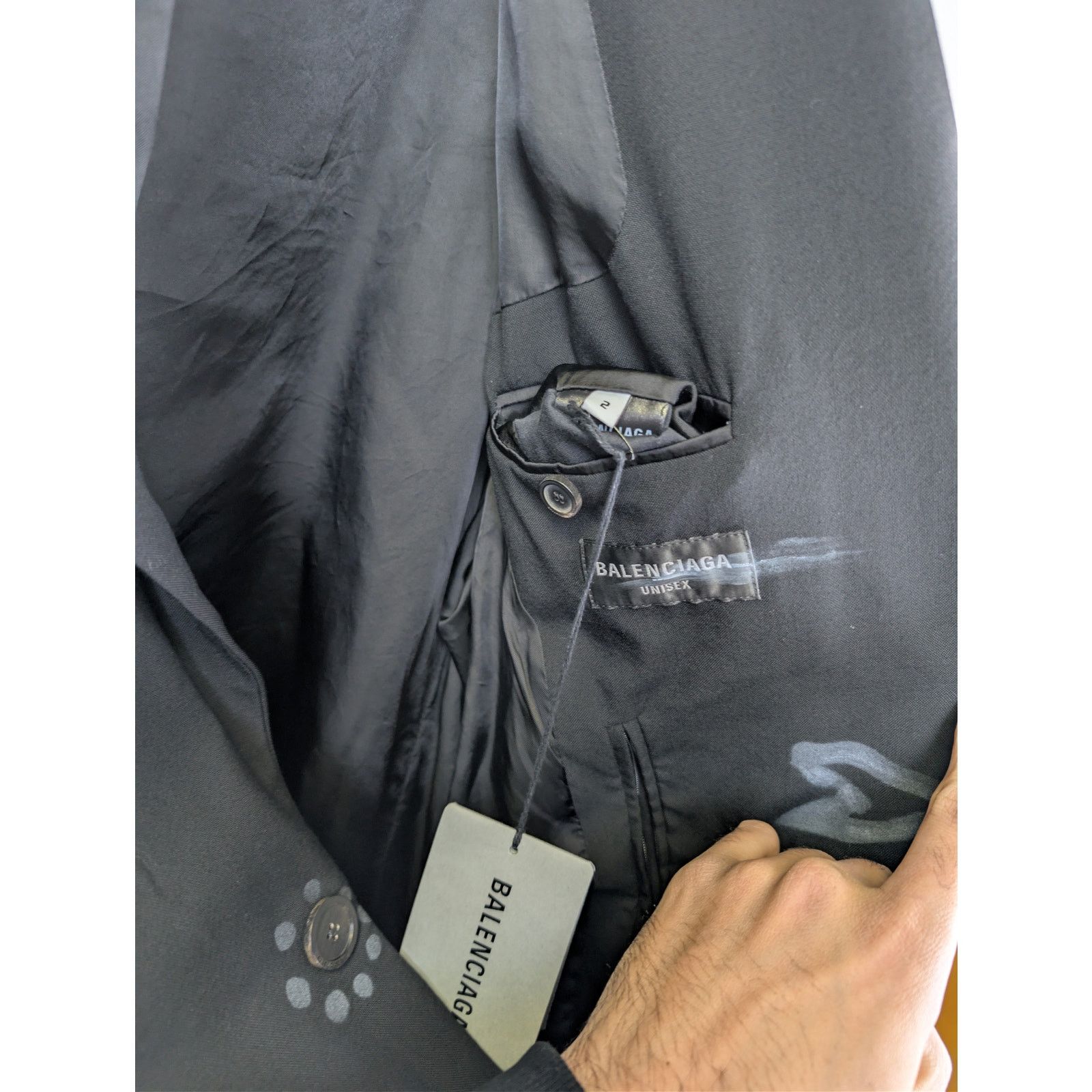 Balenciaga o1rshd1 Fluid Wool Barathea Skater Tailored Jacket in Black Size US L / EU 52-54 / 3 - 9 Thumbnail