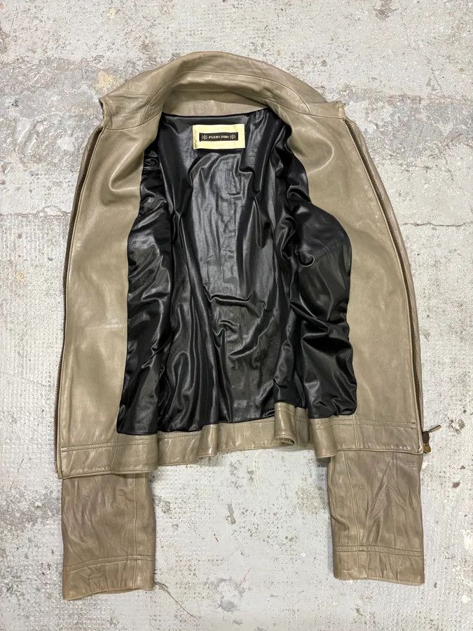 Vintage 2000s Plein Sud Grey Raw Pure Leather Jacket Size S / US 4 / IT 40 - 8 Thumbnail