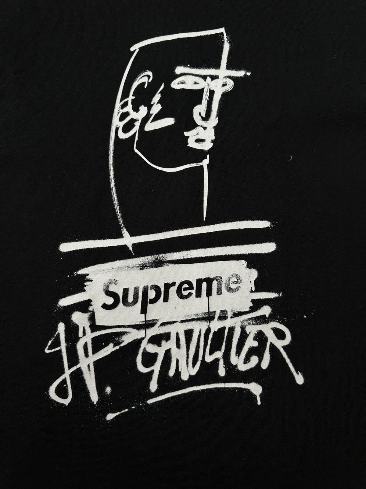 Jean Paul Gaultier × Supreme Supreme T-shirt Gaultier Tee Black SS19 Size US M / EU 48-50 / 2 - 2 Thumbnail