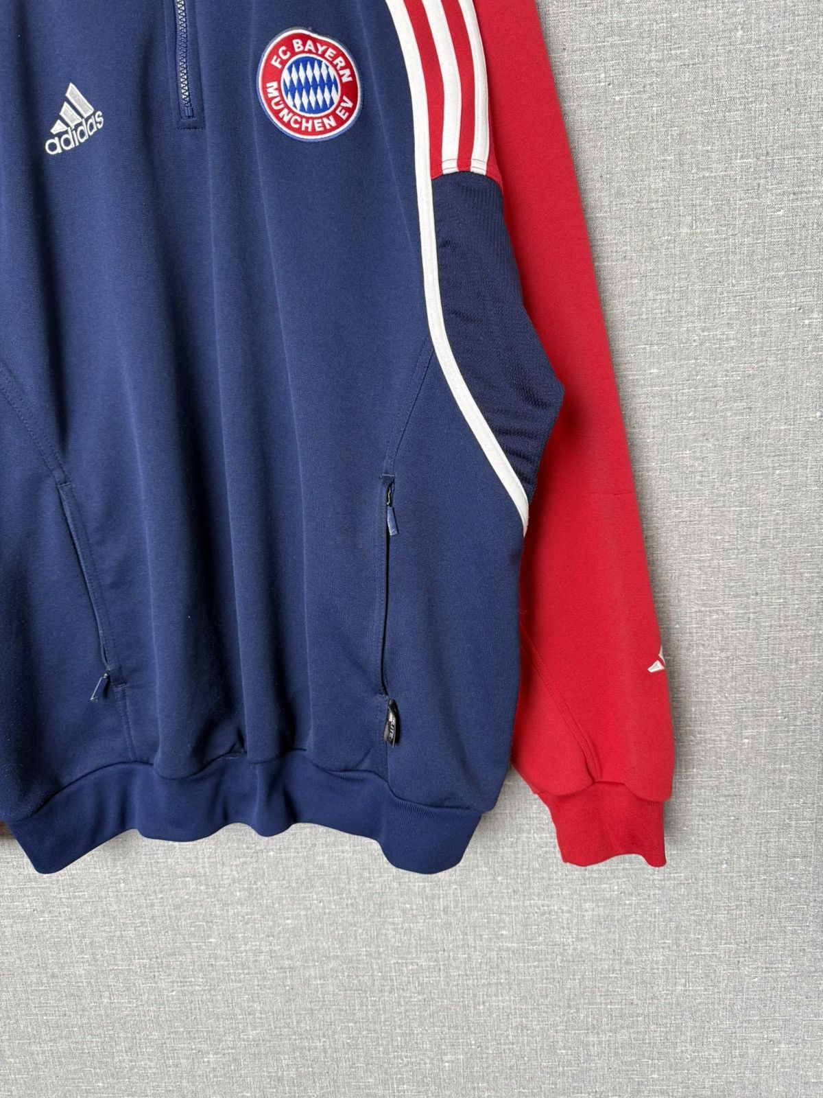 Adidas Vintage Bayern Munich Football Track Top Jacket Quarter Zip Size US L / EU 52-54 / 3 - 7 Thumbnail