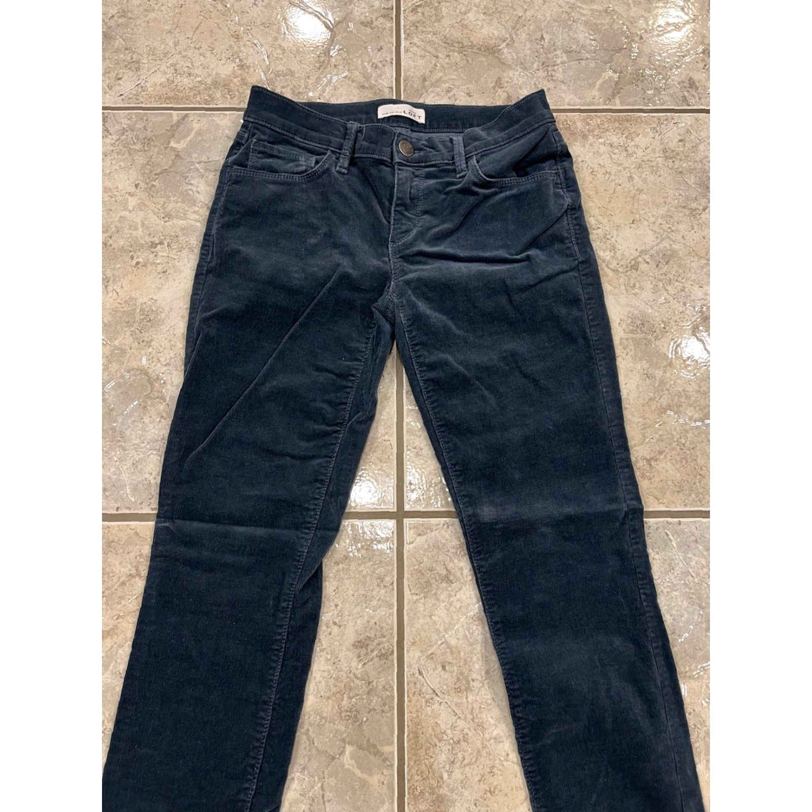 Ann Taylor Ann Taylor Loft Pants Womens 25/0 Corduroy Modern Skinny Deep Pacific Teal Pockets Size 42" / US 20 - 3 Thumbnail