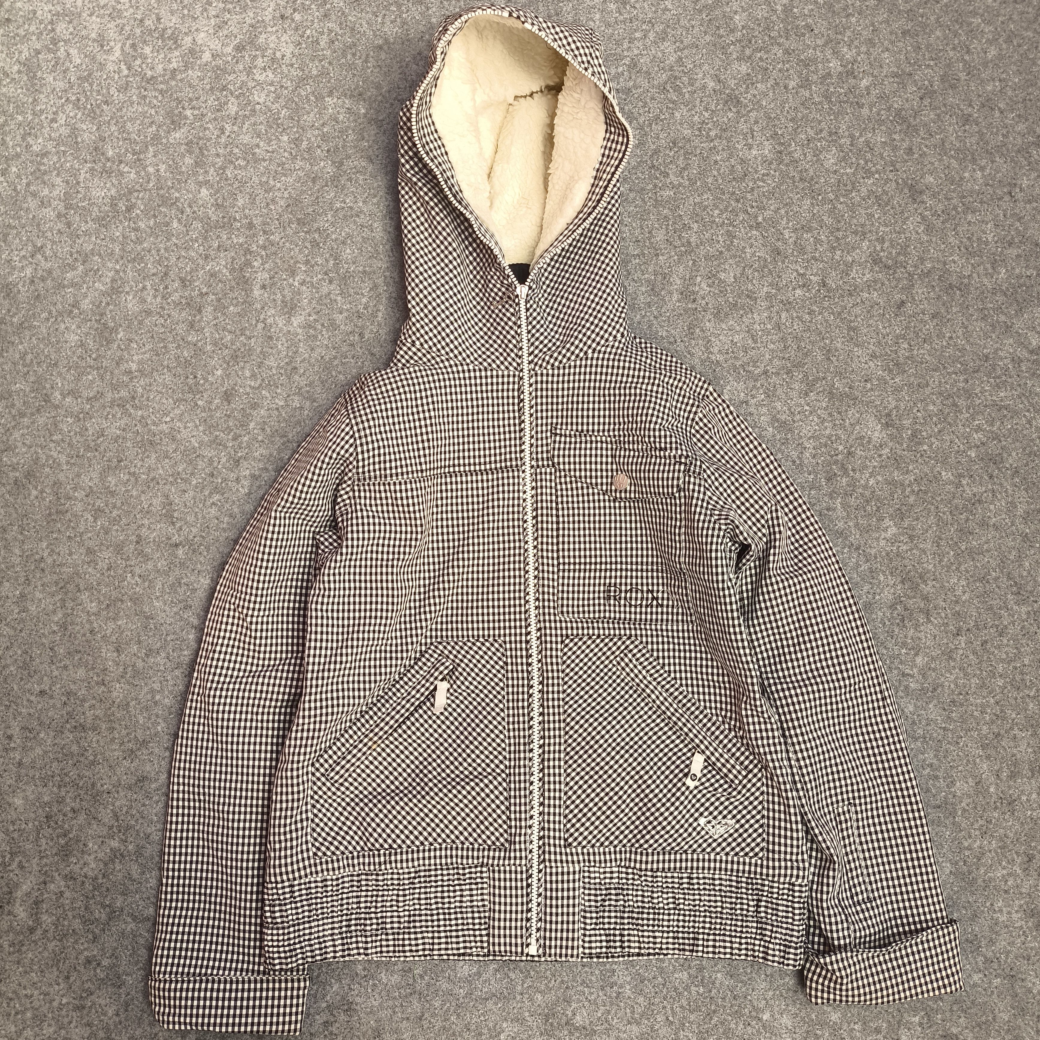 Billabong × Quiksilver Roxy surf ski snowboard checkerboard plaid jacket Size L / US 10 / IT 46 - 2 Thumbnail