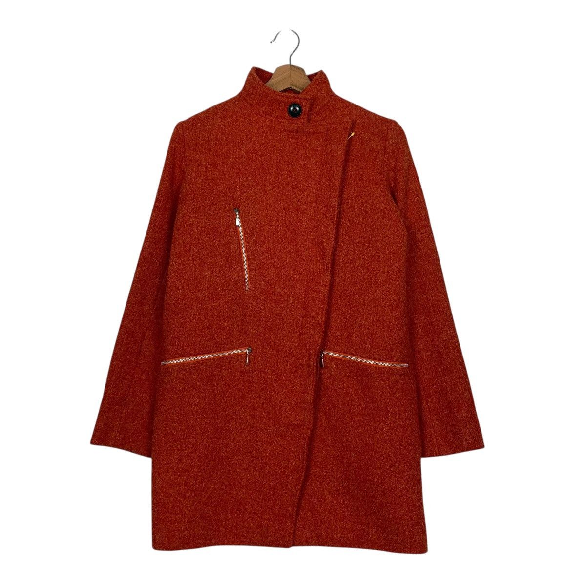 Harris Tweed Pret Pour Partir x Harris Tweed Wool Orange Coat Size XXS / US 00 / IT 34 - 1 Thumbnail