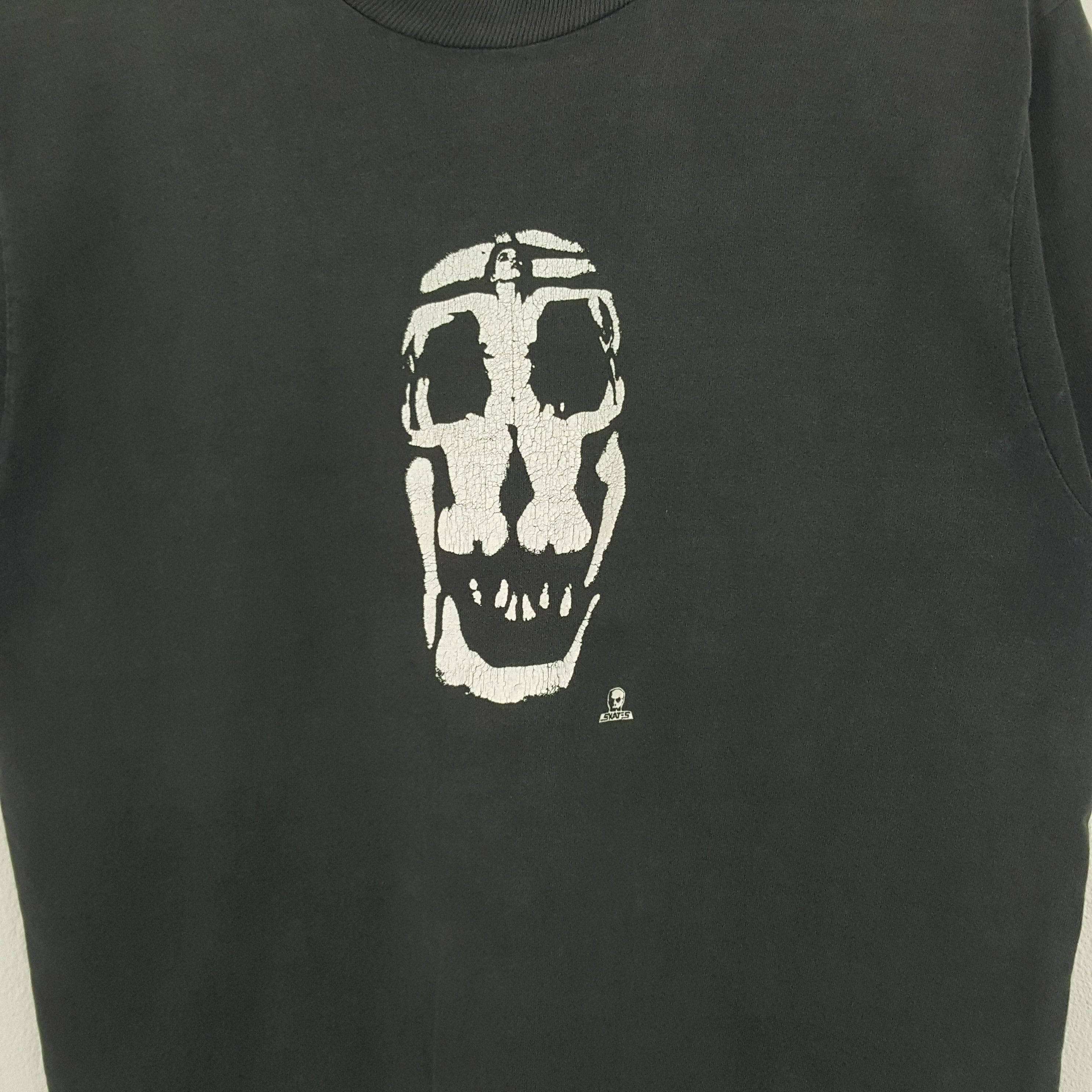 Vintage Vintage 90's SKATES American Skull Art shirt Size US M / EU 48-50 / 2 - 2 Thumbnail