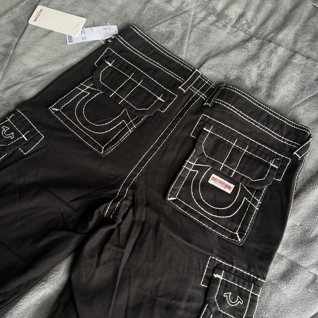 True Religion True Religion x Urban Outfitters Exclusive Black Cargo Jeans Size 29" - 4 Thumbnail