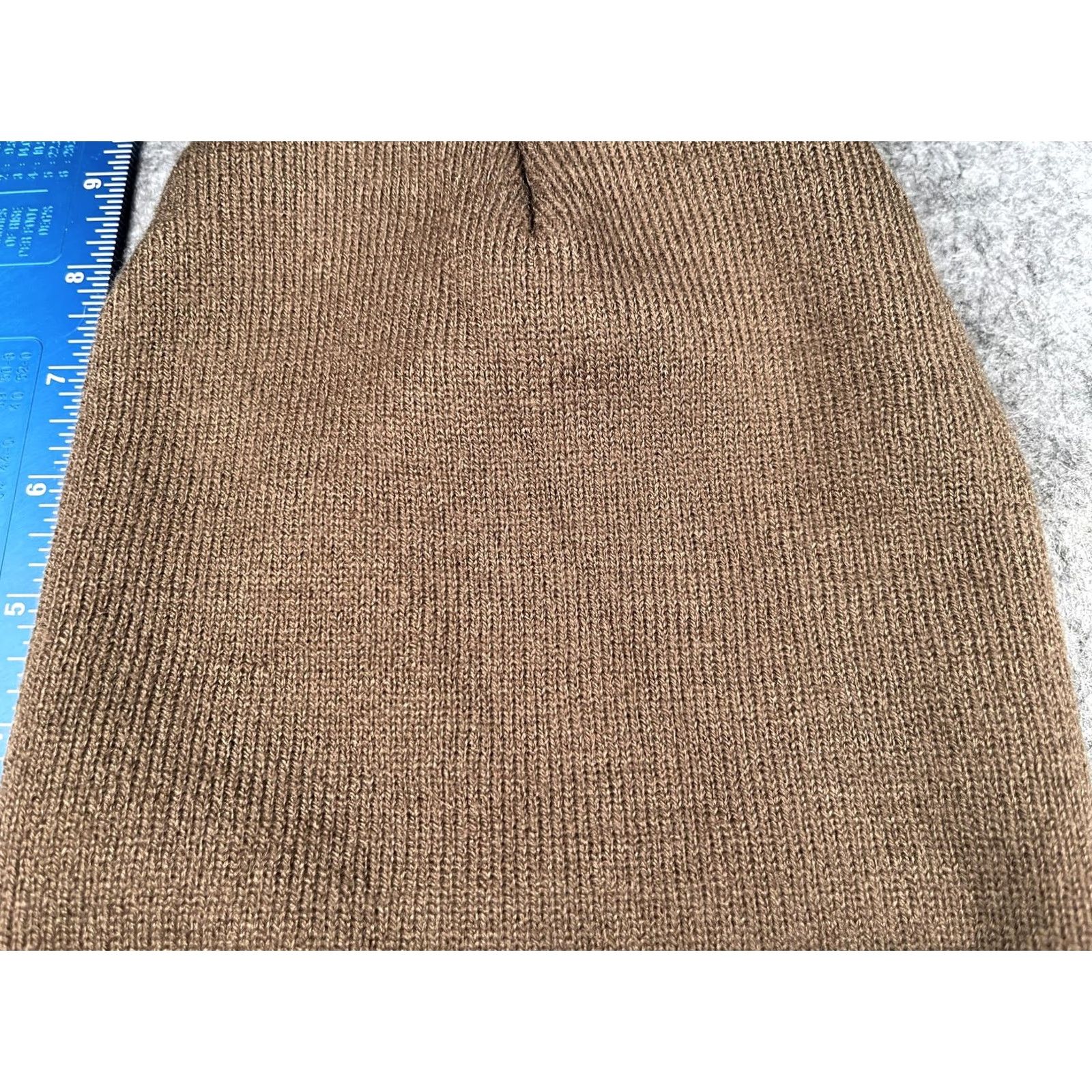 Port & Company Port & Company Beanie Mens One Size Brown Knit Cuffed Winter Embroidered R Logo Size ONE SIZE - 3 Thumbnail