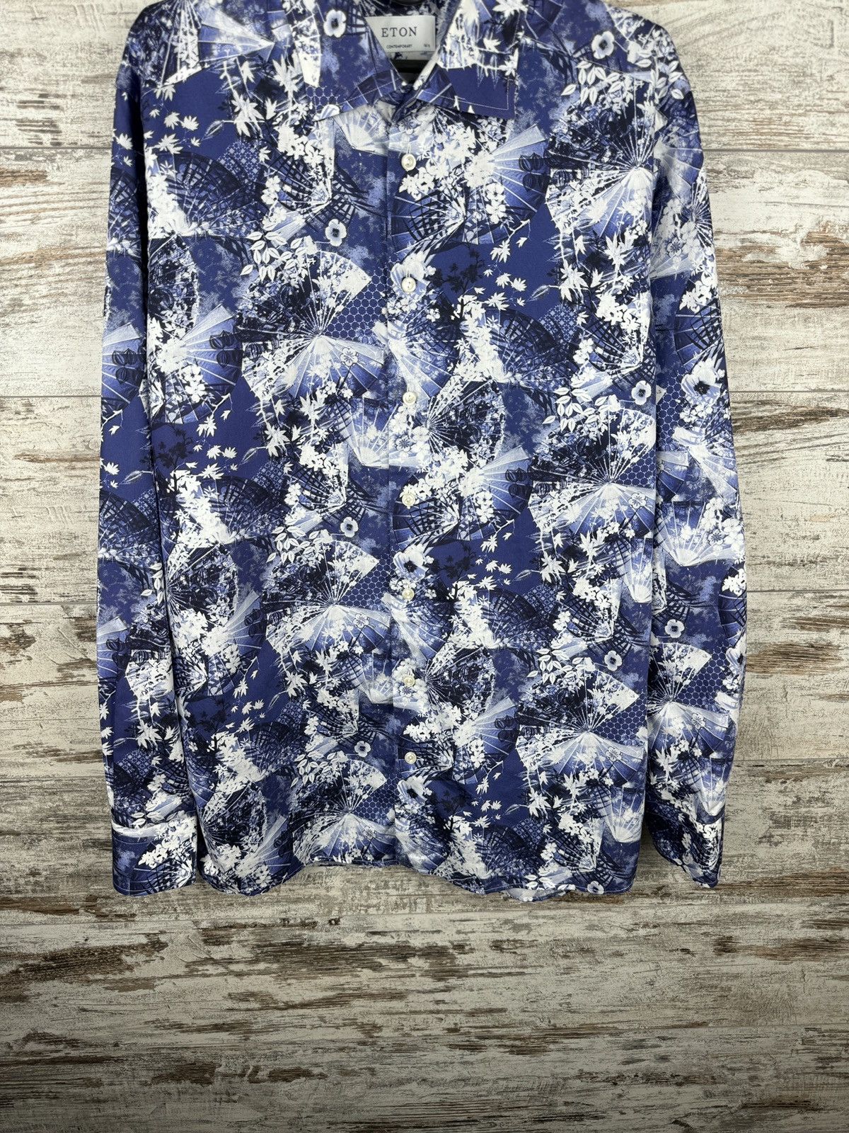 Eton Eton Men’s Long Sleeve Button Up Shirt Size 42 / 16.5 floral Size US L / EU 52-54 / 3 - 4 Thumbnail