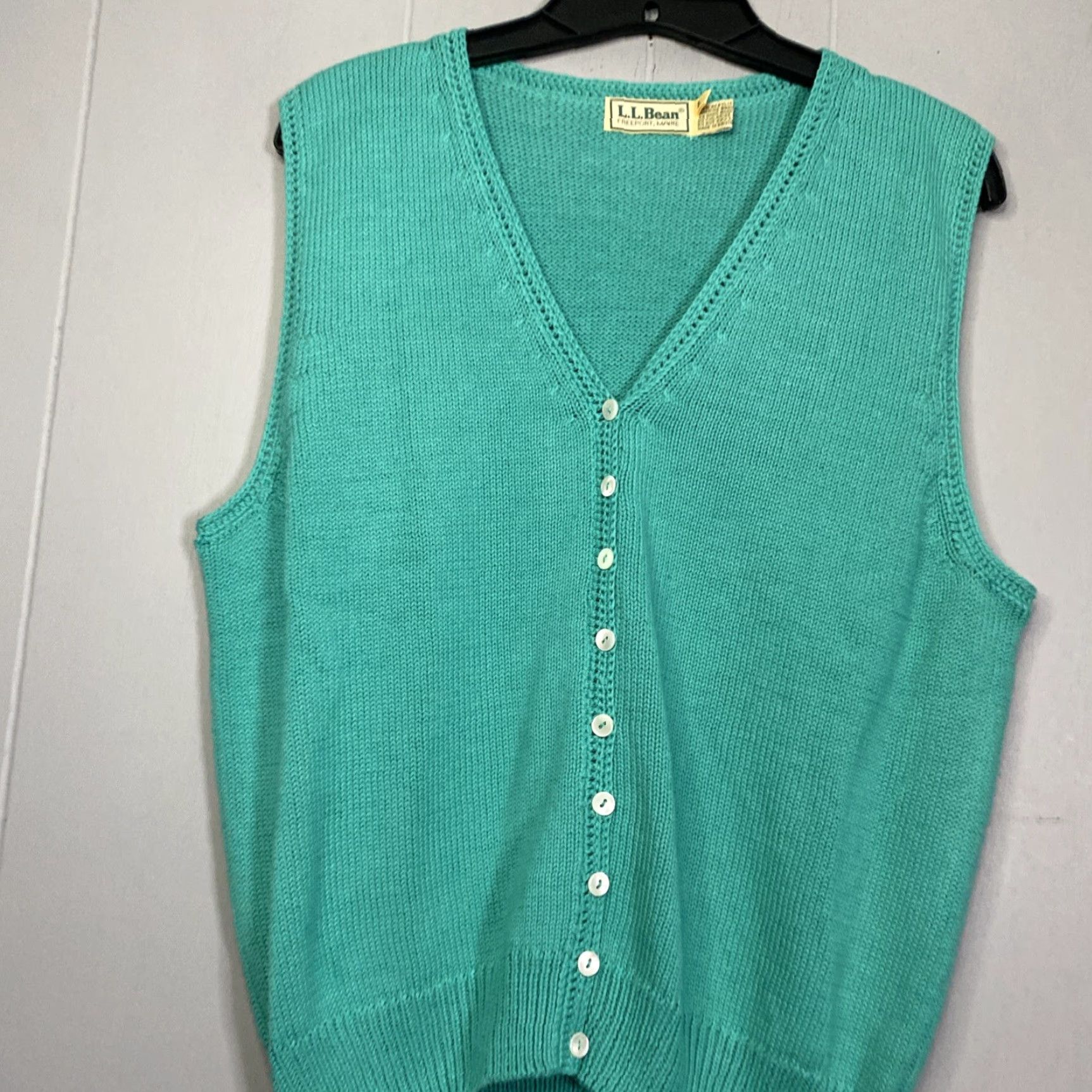 Vintage VINTAGE L.L.Bean Womens Sweater Vest Button Up Made In Hong Kong 1980s L Green Secretary/Geek Christmas Shirt Womens? Size L / US 10 / IT 46 - 5 Thumbnail