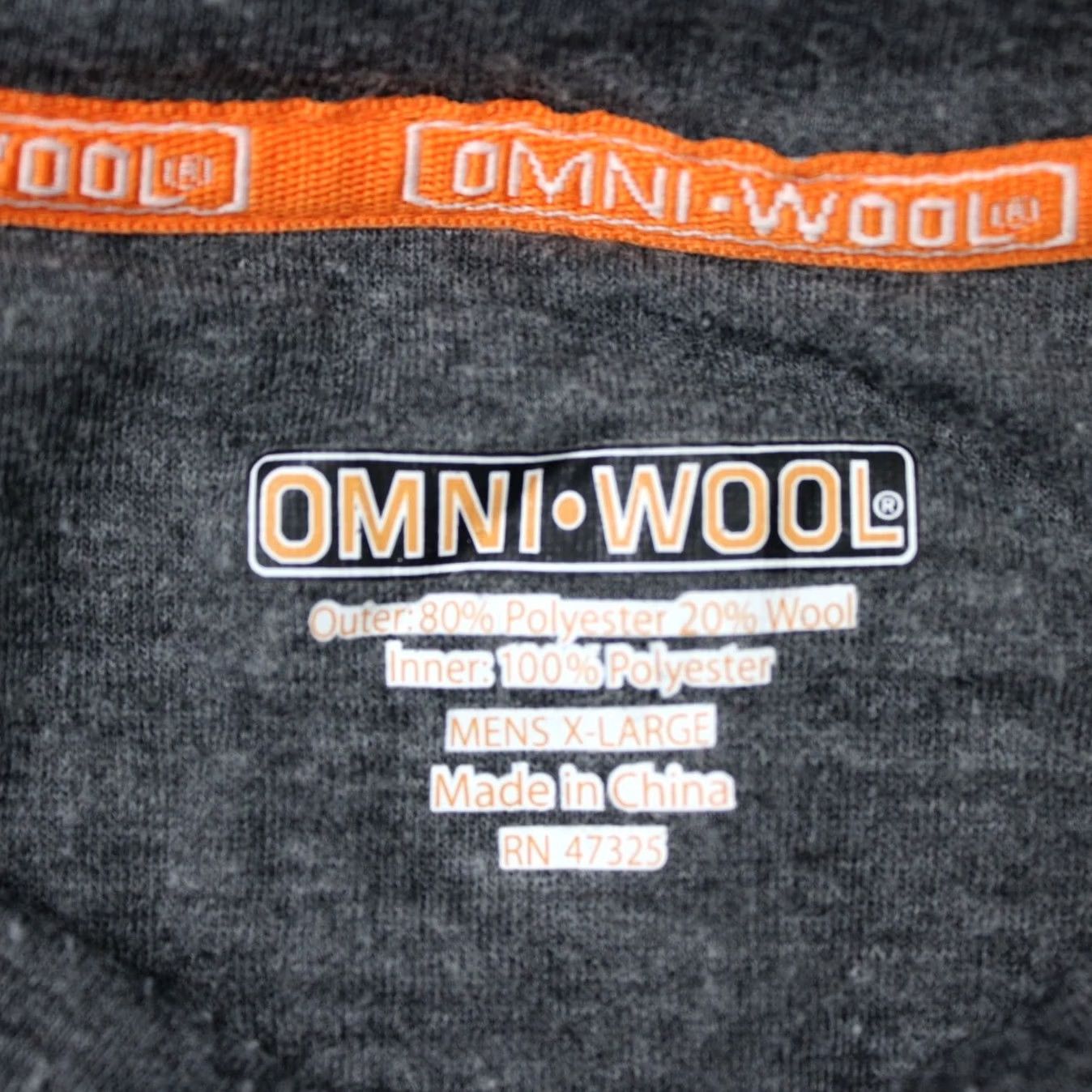 Vintage Omni-Wool Base Layer Shirt Mens XL Gray Wool Blend Poly Lined Long Sleeve Size US XL / EU 56 / 4 - 6 Thumbnail