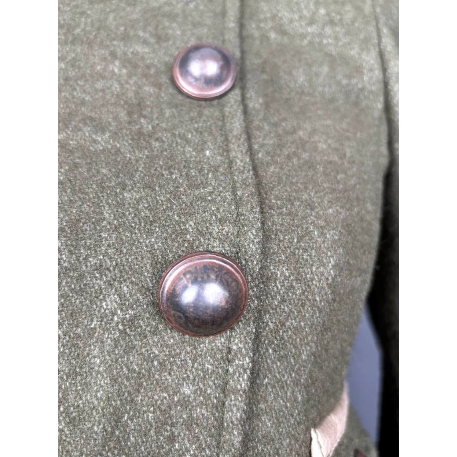 Pinko PINKO Coat Trench Olive Green Long Wool Lana 8 Womens Regular Size M / US 6-8 / IT 42-44 - 3 Thumbnail