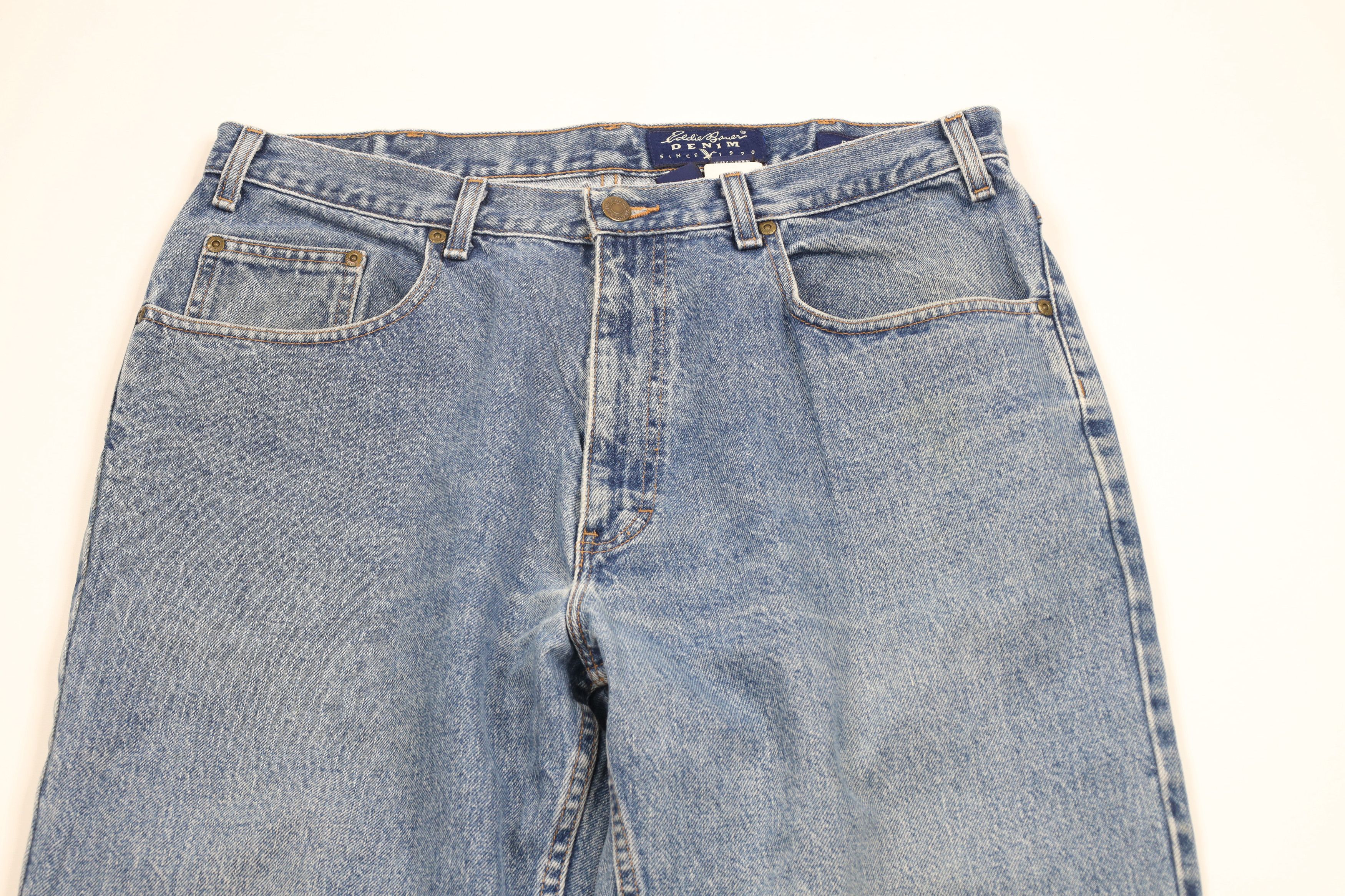 Eddie Bauer × Vintage Vintage 90s Eddie Bauer Relaxed Fit Denim Jeans Blue Cotton Size US 34 / EU 50 - 2 Thumbnail