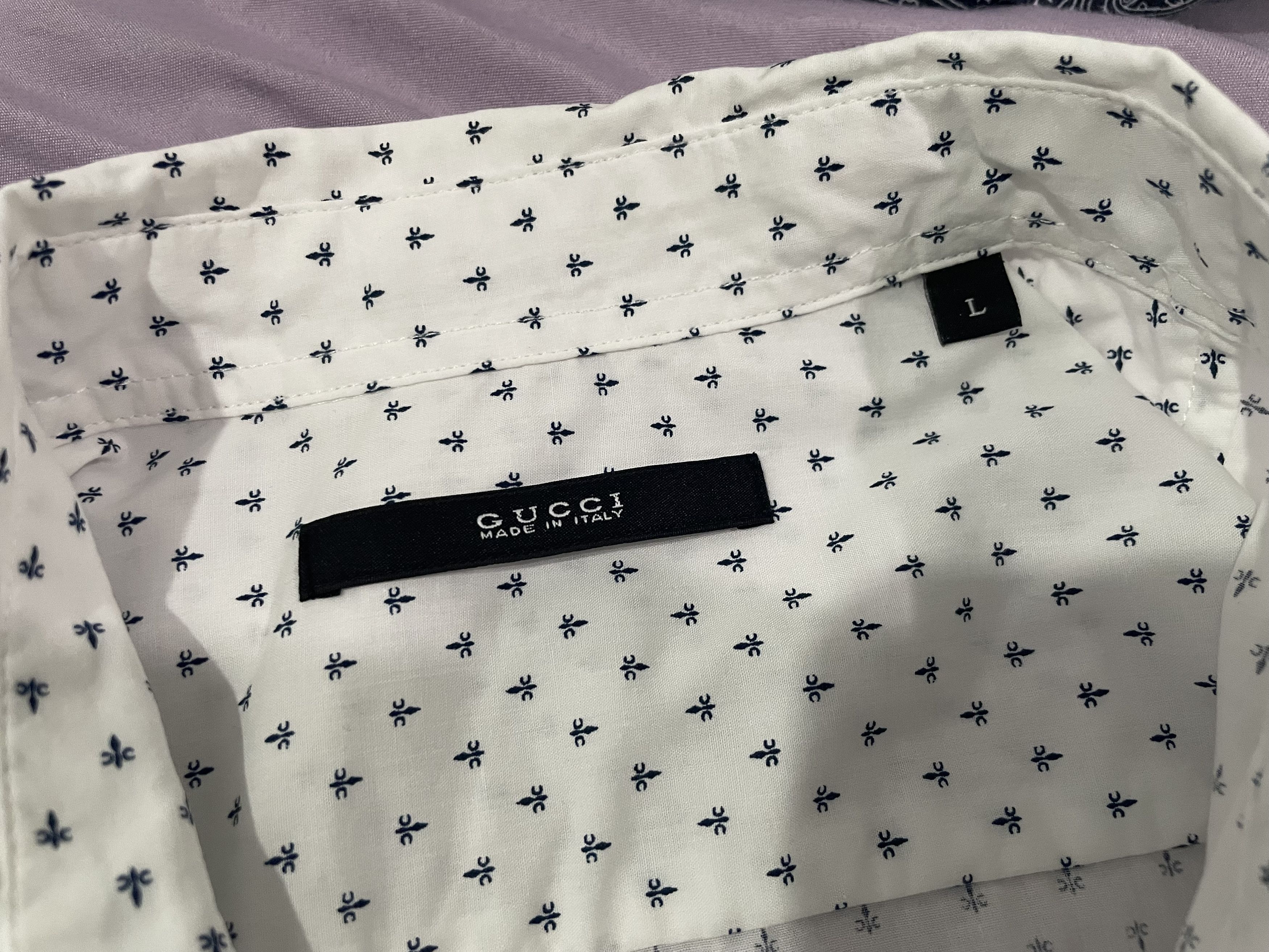 Gucci × Tom Ford Gucci - Fleur de Lis mono button up long sleeve Size US L / EU 52-54 / 3 - 8 Thumbnail