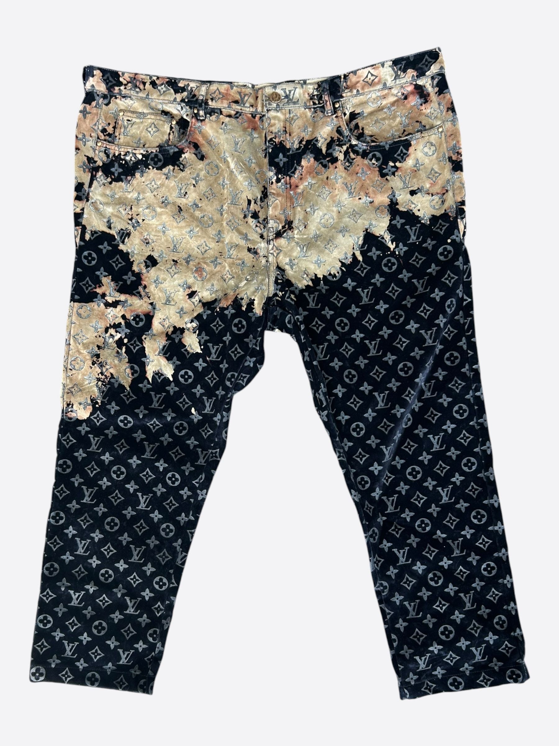 Louis Vuitton Louis Vuitton Blue Bleached Monogram Velvet Jeans Size US 40 / EU 56 - 1 Thumbnail