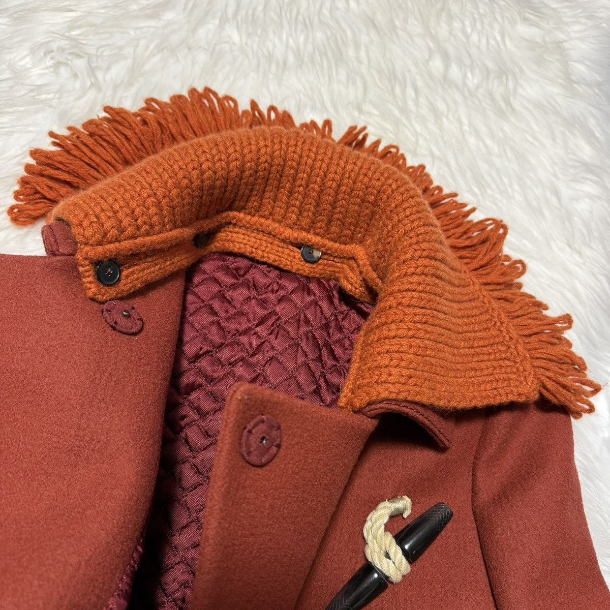 Bottega Veneta Authentic Bottega Veneta knit collar duffle coat jacket 38 Size XS / US 0-2 / IT 36-38 - 9 Thumbnail