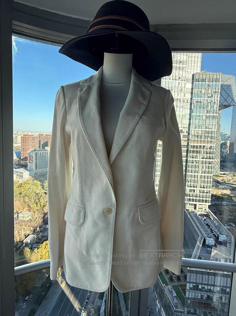 Loro Piana Loro Piana Off-white women's suit jacket Size S / US 4 / IT 40 - 5 Thumbnail