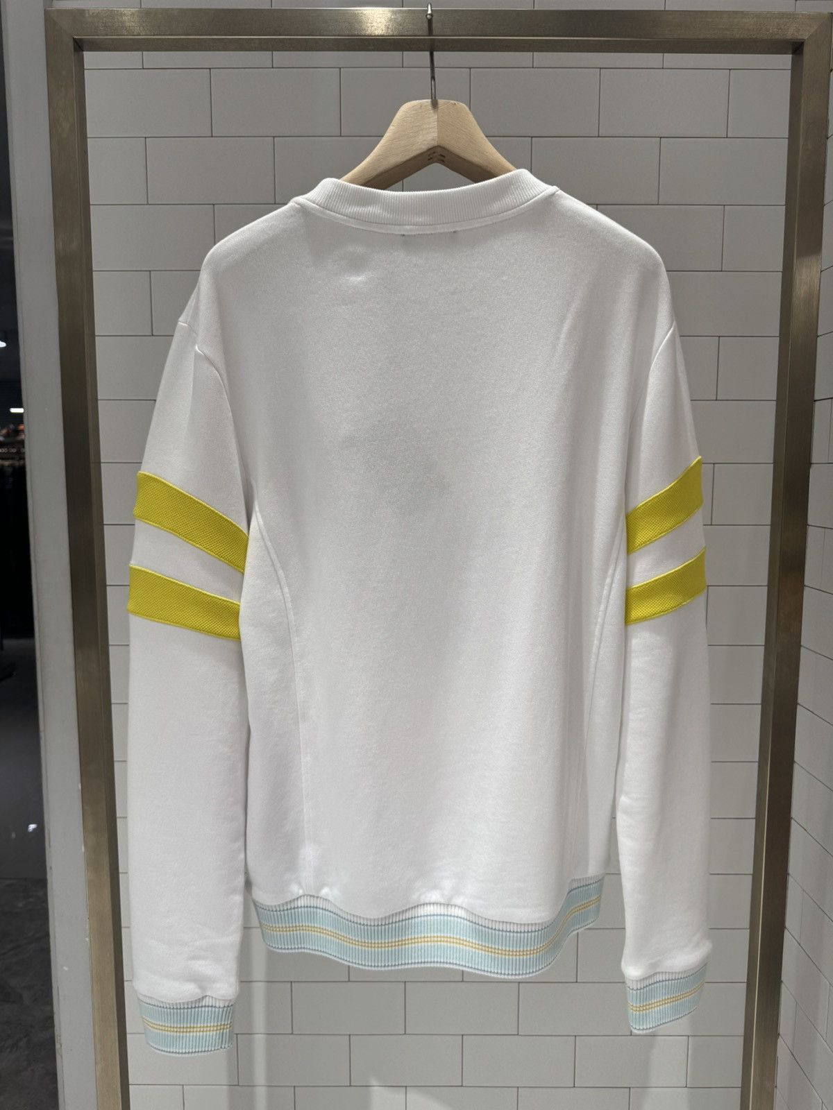 Balmain NWT Tennis Racket Embroidery Striped Sweatshirt - WHITE, L Size US L / EU 52-54 / 3 - 3 Thumbnail