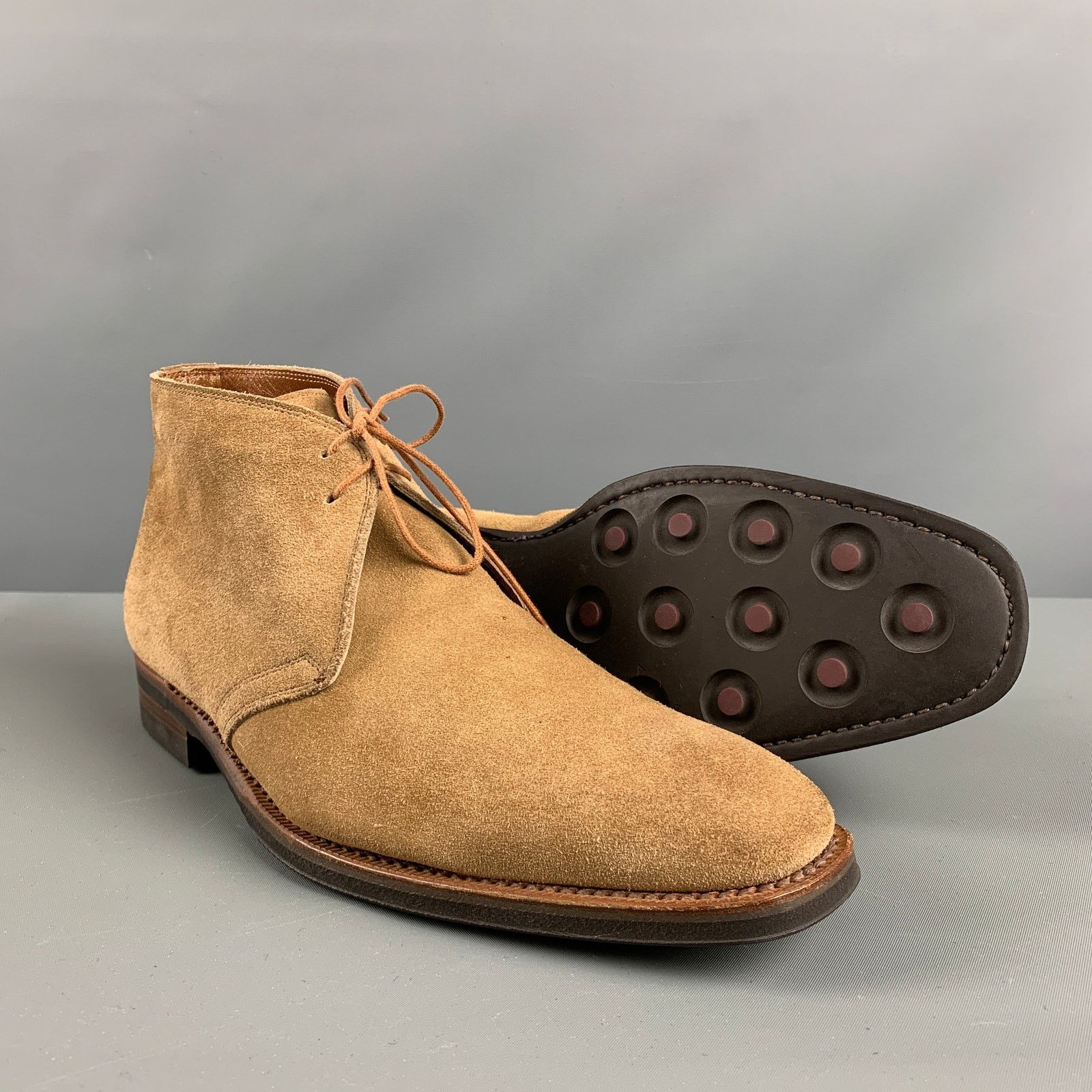 Battistoni BATTISTONI Size 7 Camel Suede Lace Up Boots Size US 7 / EU 40 - 5 Thumbnail
