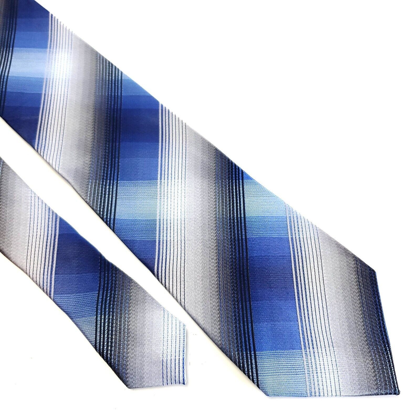 Van Heusen Van Heusen Blue Plaid Woven Silk Tie Size ONE SIZE - 1 Thumbnail