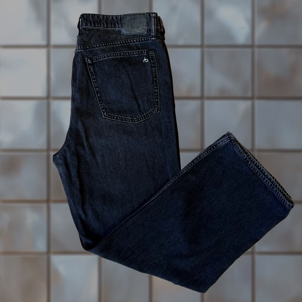 Rag & Bone Rag & Bone Logan Wide Leg Jeans Women's 32 Black Mid Rise NYC Gl am? Wait. Size 24" / US 00 / IT 34 - 1 Thumbnail