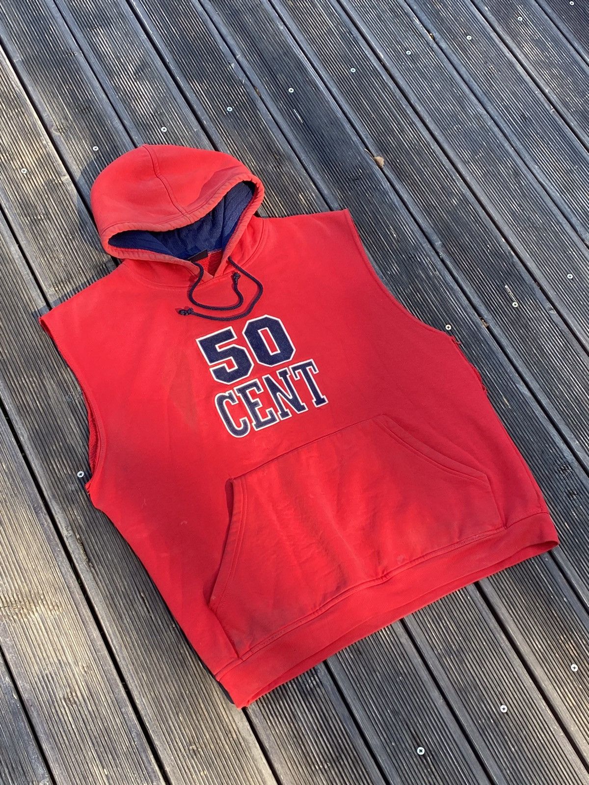 Rap Tees 🔥 50 CENT SLEEVELESS HOODIE RAP VINTAGE G-UNIT Y2K STYLE Size US XL / EU 56 / 4 - 2 Thumbnail