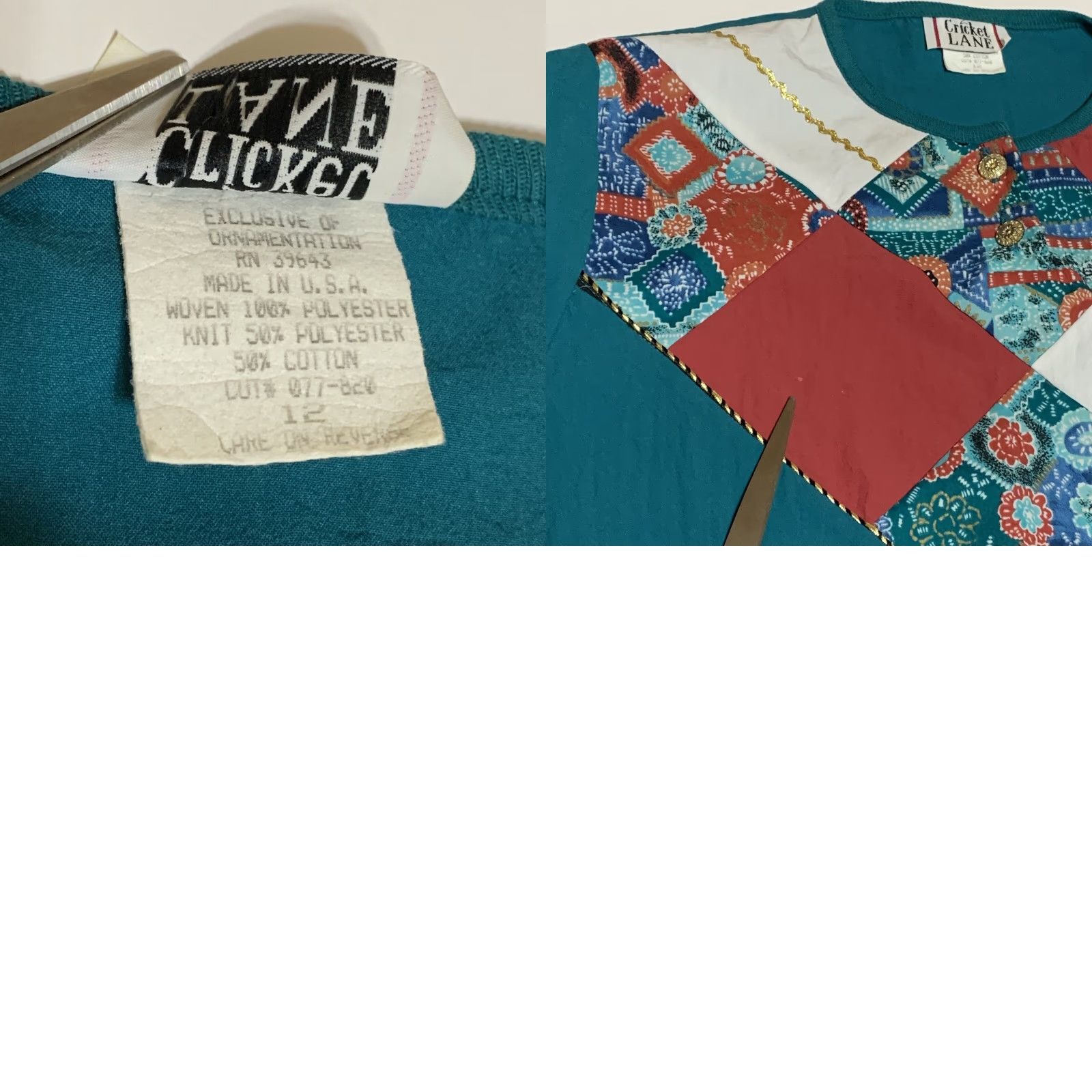 Vintage VINTAGE Cricket Lane Women’s Windbreaker Shirt 12 Green Made in USA Womens Size XL / US 12-14 / IT 48-50 - 8 Thumbnail