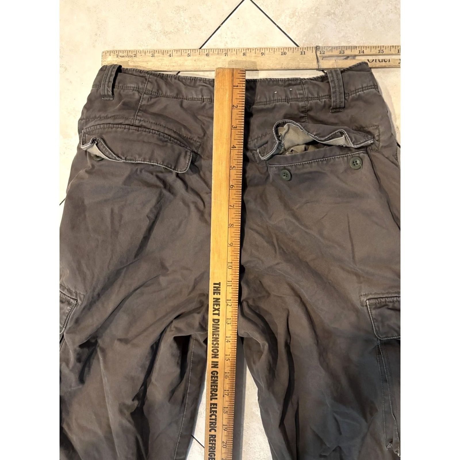 J.Crew VINTAGE J.CREW Cargo Pants Mens 30x30 Olive Green Lined Utility Pockets Cotton Warm Size US 30 / EU 46 - 7 Thumbnail