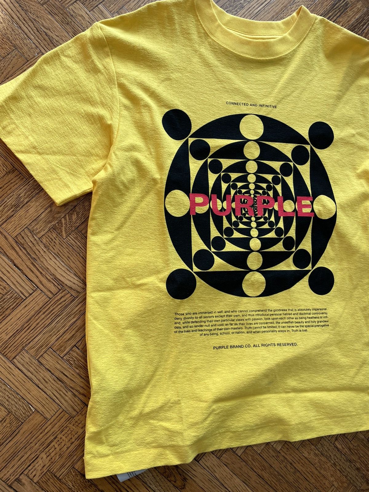 Purple Brand Purple Brand Yellow Connected and Infinitive Tee Size US S / EU 44-46 / 1 - 2 Thumbnail