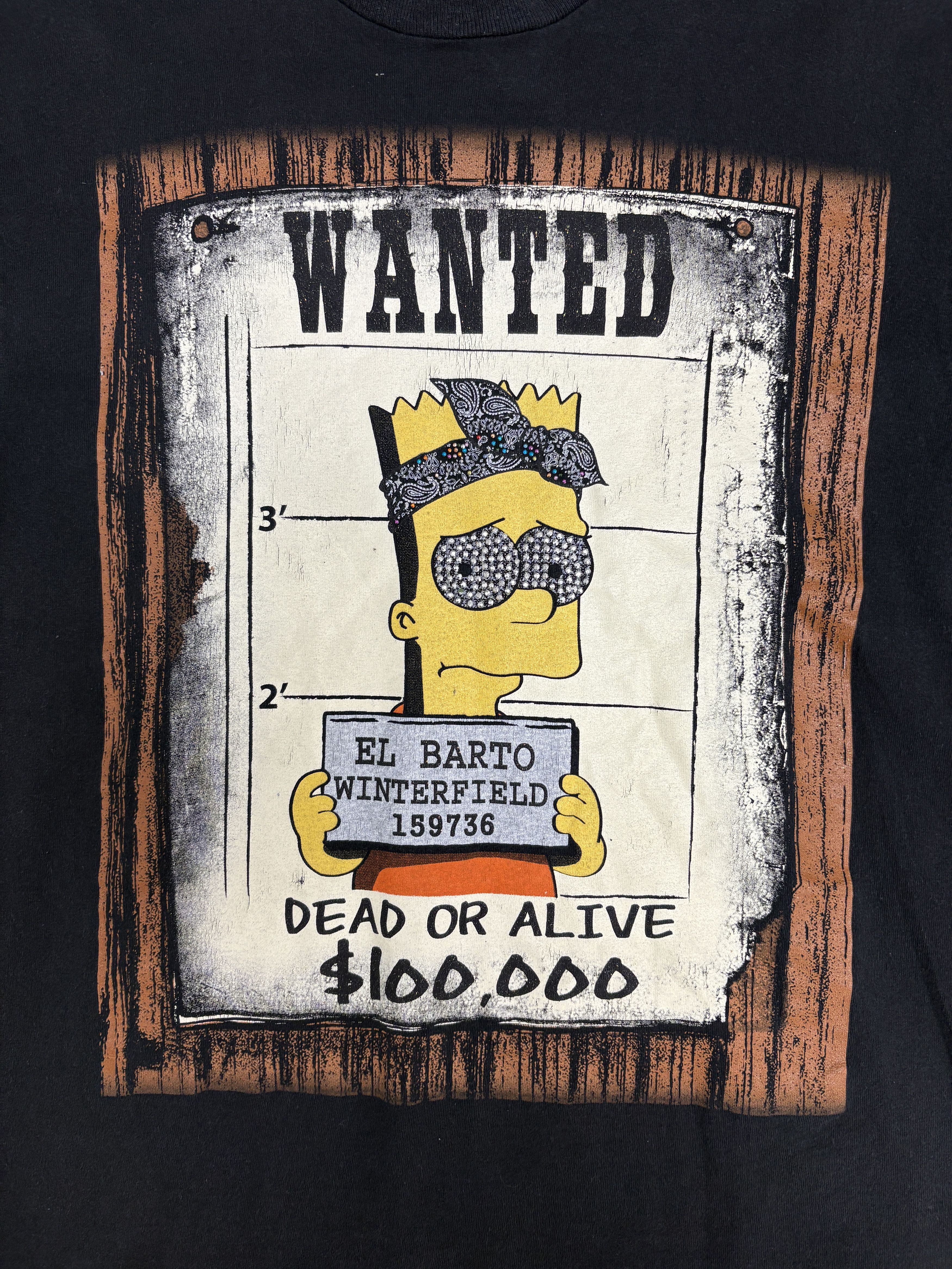 Vintage The Simpsons Bart Wanted Dead Or Alive Vintage T-Shirt Tee Size US M / EU 48-50 / 2 - 2 Thumbnail