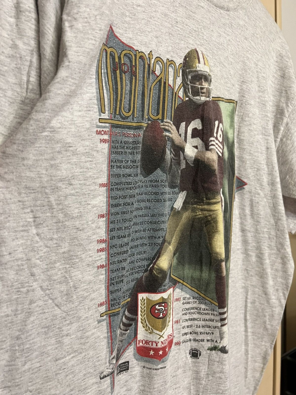 Salem Sportswear Vintage 1990 Joe Montana San Francisco 49ers T-Shirt L Size US L / EU 52-54 / 3 - 3 Thumbnail